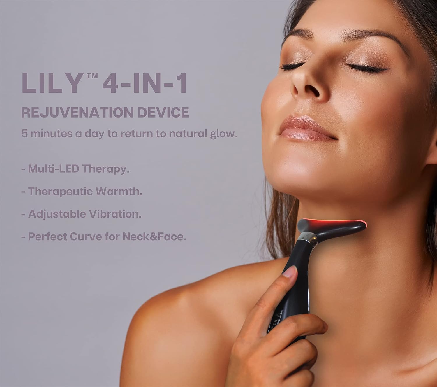 MASAJEADOR FACIAL VRAIKO LILY PARA CUELLO Y ROSTRO NEGRO MATE - 3