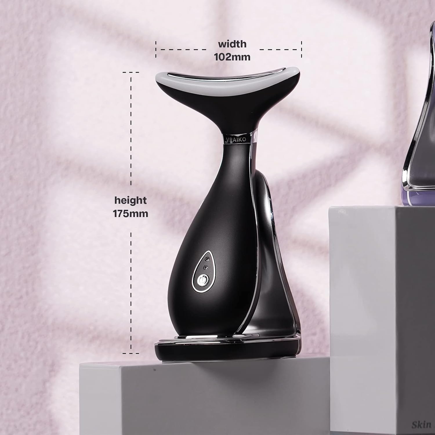 MASAJEADOR FACIAL VRAIKO LILY PARA CUELLO Y ROSTRO NEGRO MATE - 5