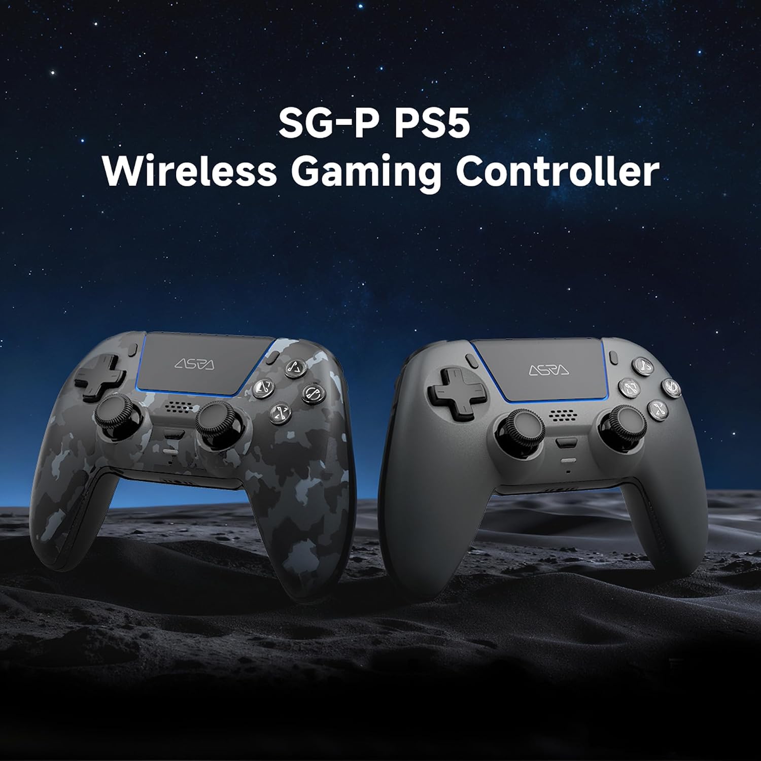 CONTROL INALÁMBRICO PARA JUEGOS ASRVA CAMUFLAJE GRIS PARA PS5, PC, STEAM Y MÓVIL - 3