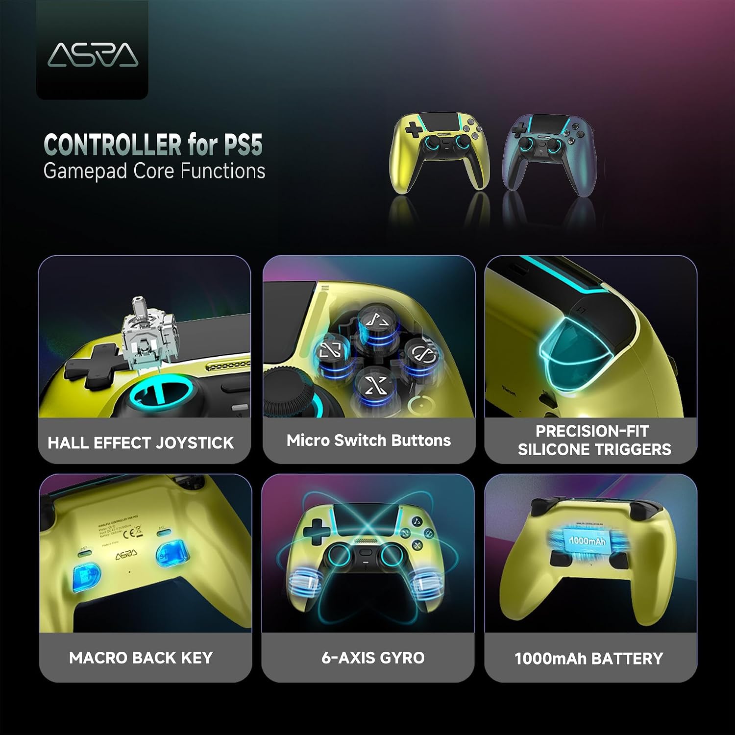 CONTROL INALÁMBRICO ASRVA WIRELESS PRO CHROME VERDE - 2