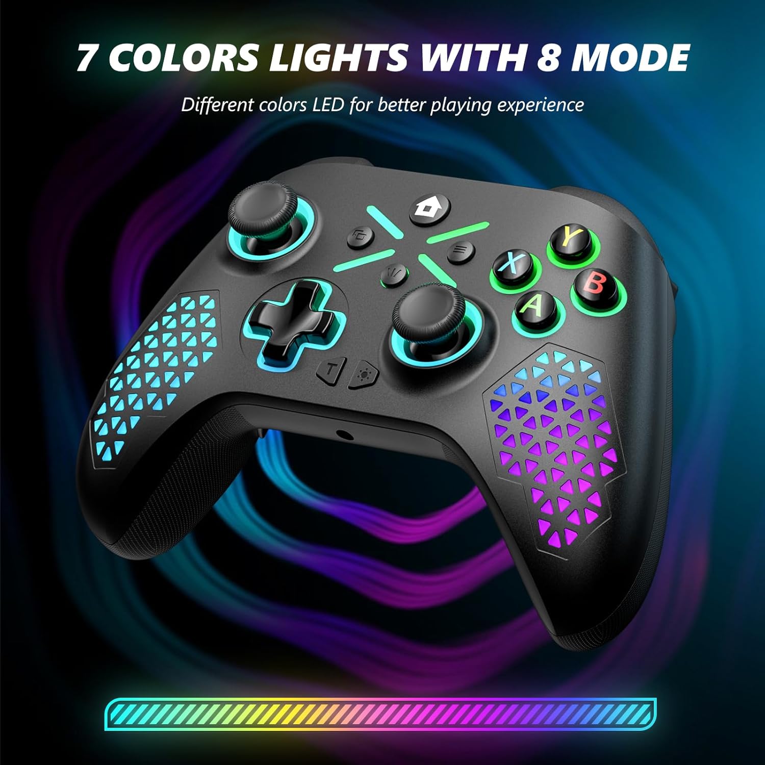 CONTROL INALÁMBRICO DINOSOO RGB PARA XBOX SERIES X|S, XBOX ONE Y WINDOWS 10/11 - 2
