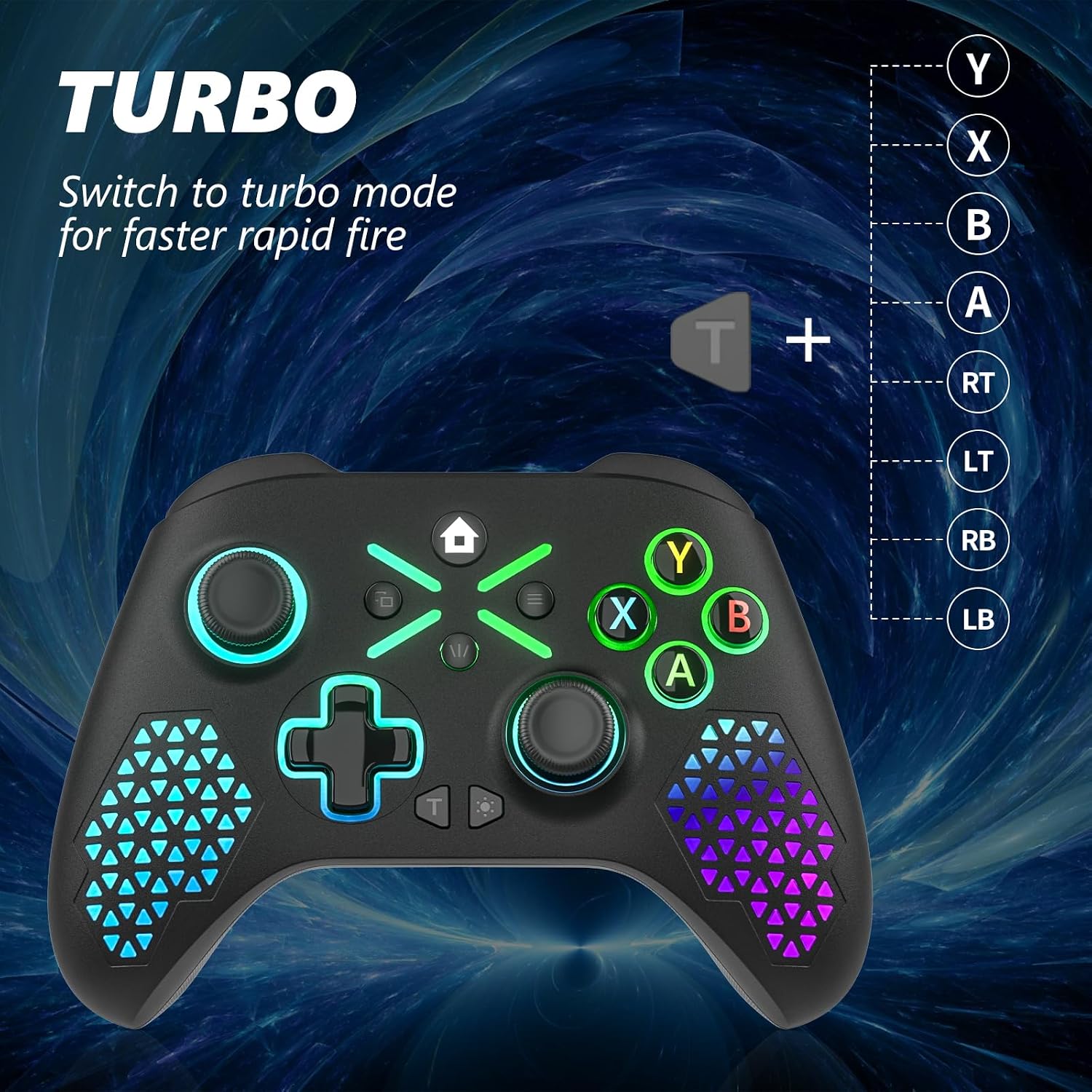 CONTROL INALÁMBRICO DINOSOO RGB PARA XBOX SERIES X|S, XBOX ONE Y WINDOWS 10/11 - 5