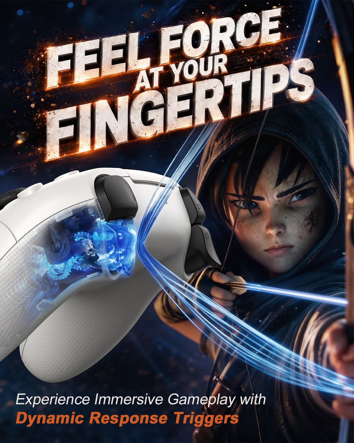 MANDO GAMROMBO HAPTIC FEEDBACK PARA PS5 INALÁMBRICO CON MICRÓFONO INTEGRADO Y GATILLOS DE RESPUESTA DINÁMICA - 3