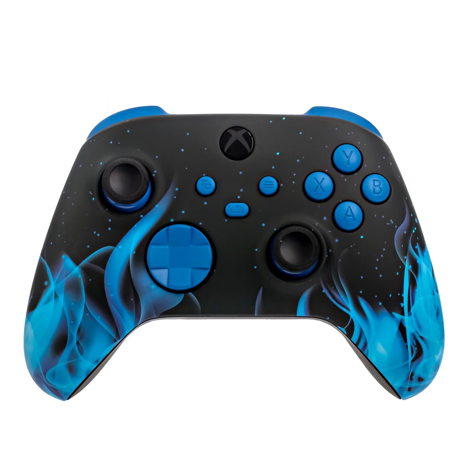 MANDO INALÁMBRICO PERSONALIZADO CRAZY CONTROLLERZ CUSTOMZ SERIES PARA XBOX ONE SERIES X S PC DISEÑO LLAMAS AZULES - 1