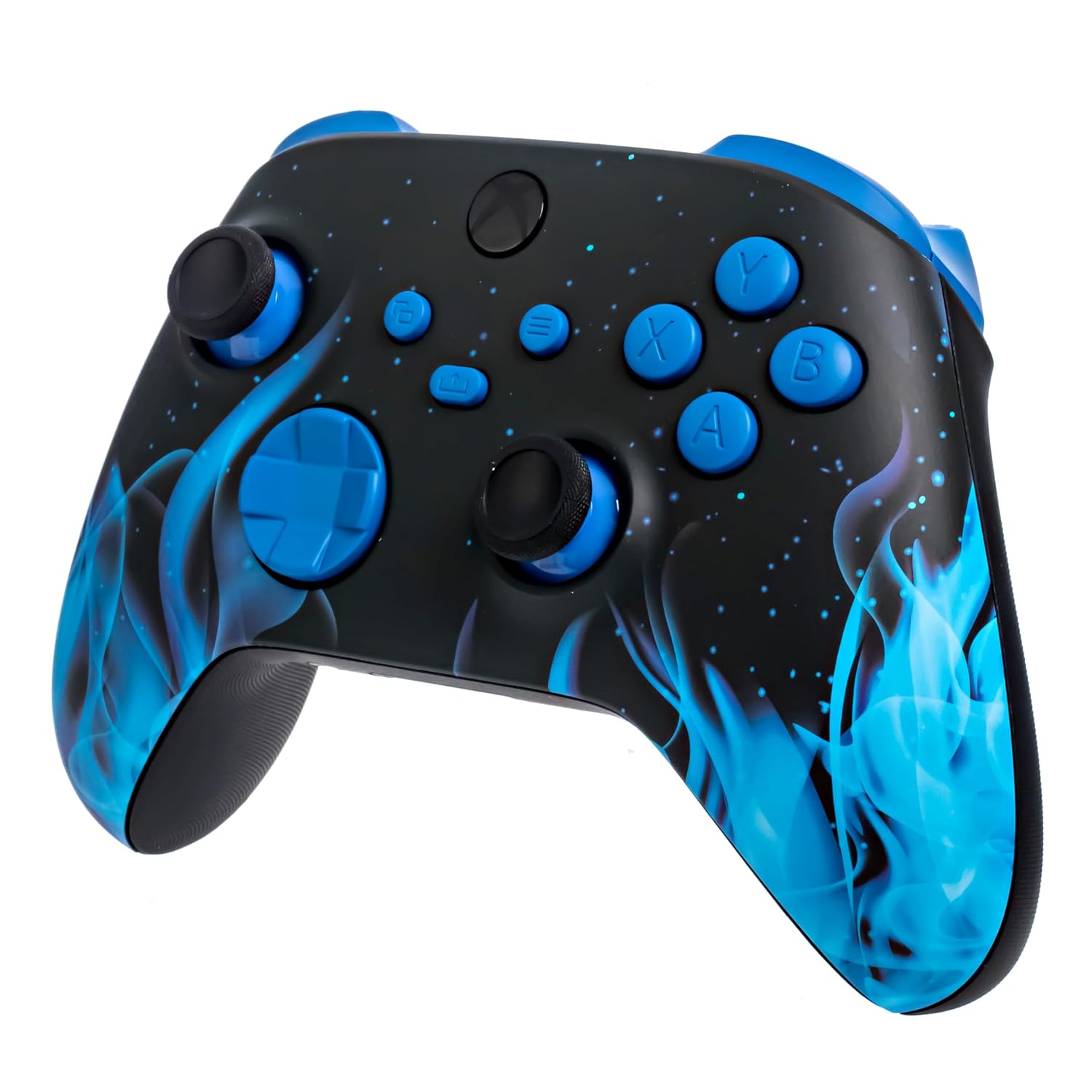 MANDO INALÁMBRICO PERSONALIZADO CRAZY CONTROLLERZ CUSTOMZ SERIES PARA XBOX ONE SERIES X S PC DISEÑO LLAMAS AZULES - 2