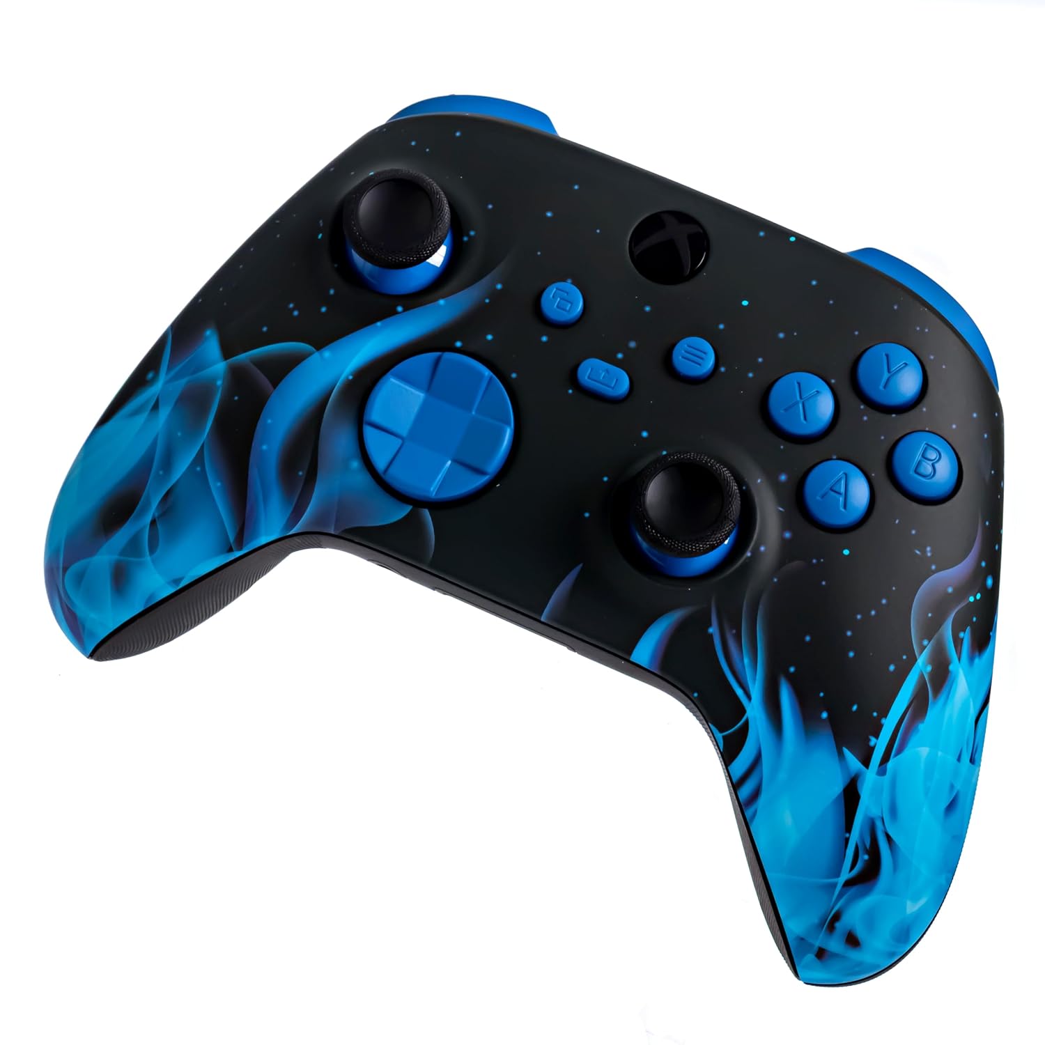 MANDO INALÁMBRICO PERSONALIZADO CRAZY CONTROLLERZ CUSTOMZ SERIES PARA XBOX ONE SERIES X S PC DISEÑO LLAMAS AZULES - 4