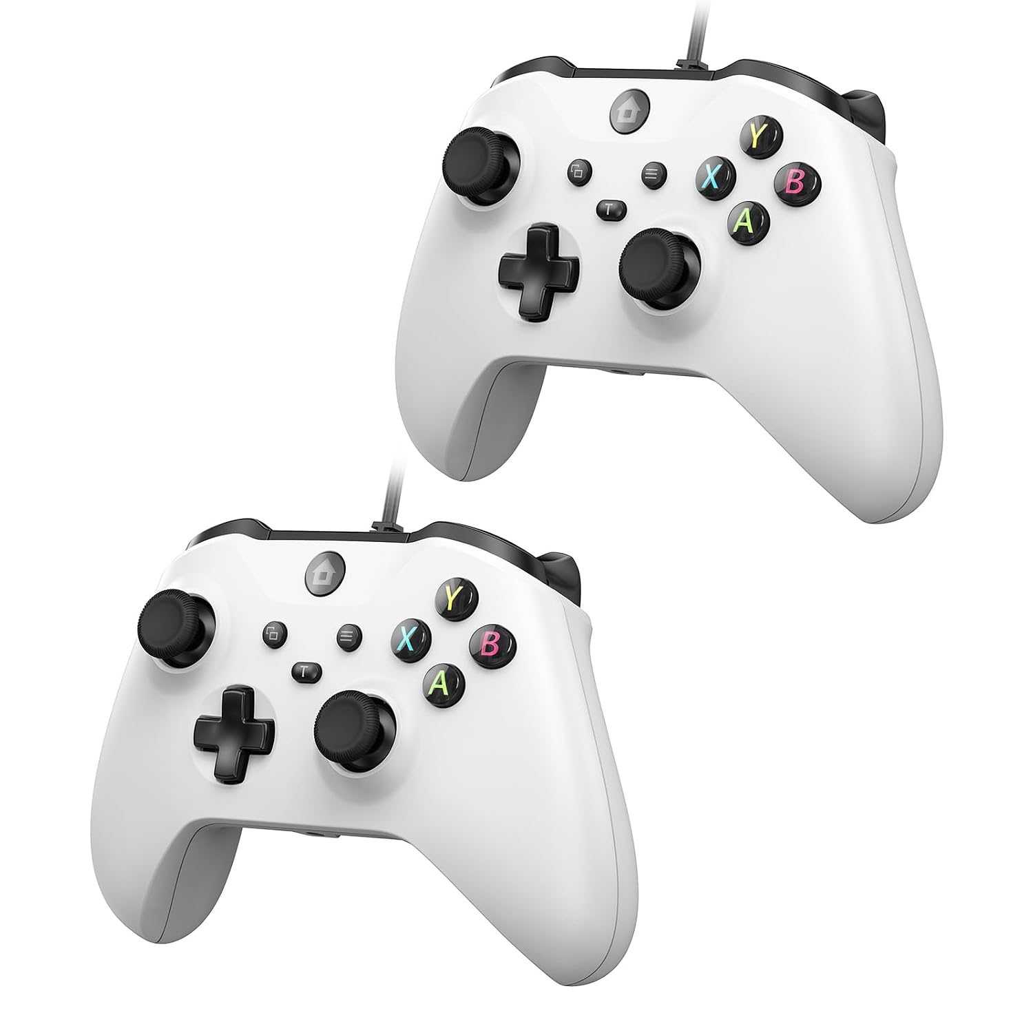CONTROL ALÁMBRICO KAMYLORUS 2-PACK PARA X-BOX/PC CON TURBO Y VIBRACIÓN DUAL BLANCO - 1