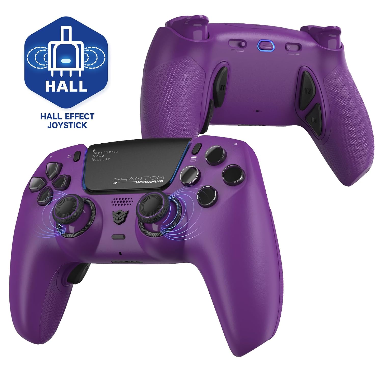 CONTROL INALÁMBRICO HEXGAMING PHANTOM COMPATIBLE CON PS5 COLOR PÚRPURA CREPÚSCULO - 1