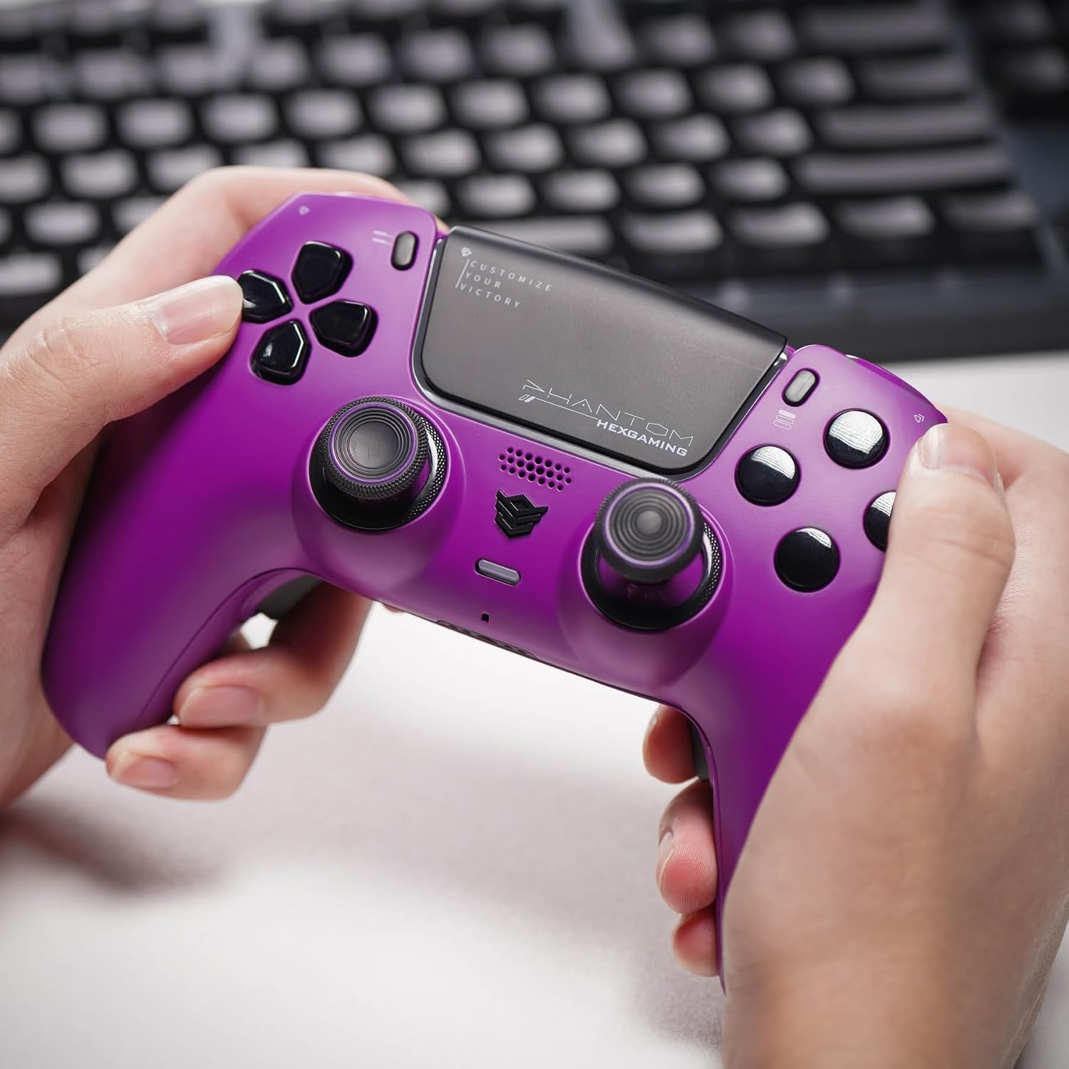 CONTROL INALÁMBRICO HEXGAMING PHANTOM COMPATIBLE CON PS5 COLOR PÚRPURA CREPÚSCULO - 2