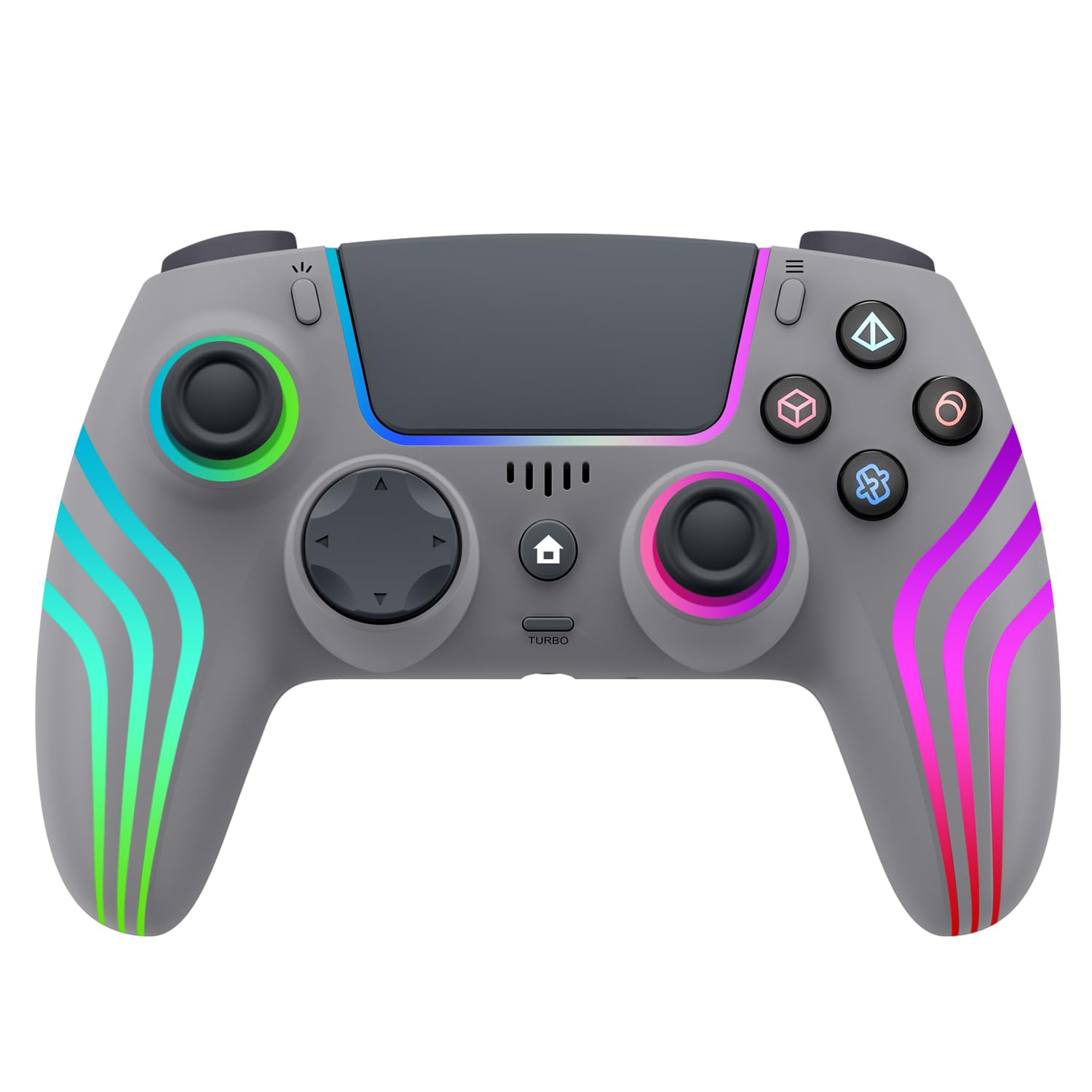 CONTROL INALÁMBRICO PARA PS5 JYELUK CON ILUMINACIÓN RGB GRIS - 1