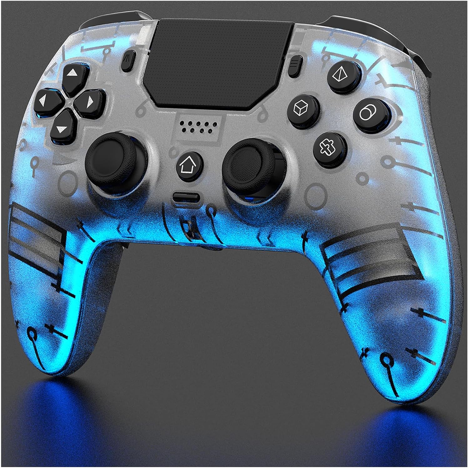 CONTROL INALÁMBRICO BETMI LED PARA PS5 PRO/SLIM/PC BLANCO ESCARCHADO - 1