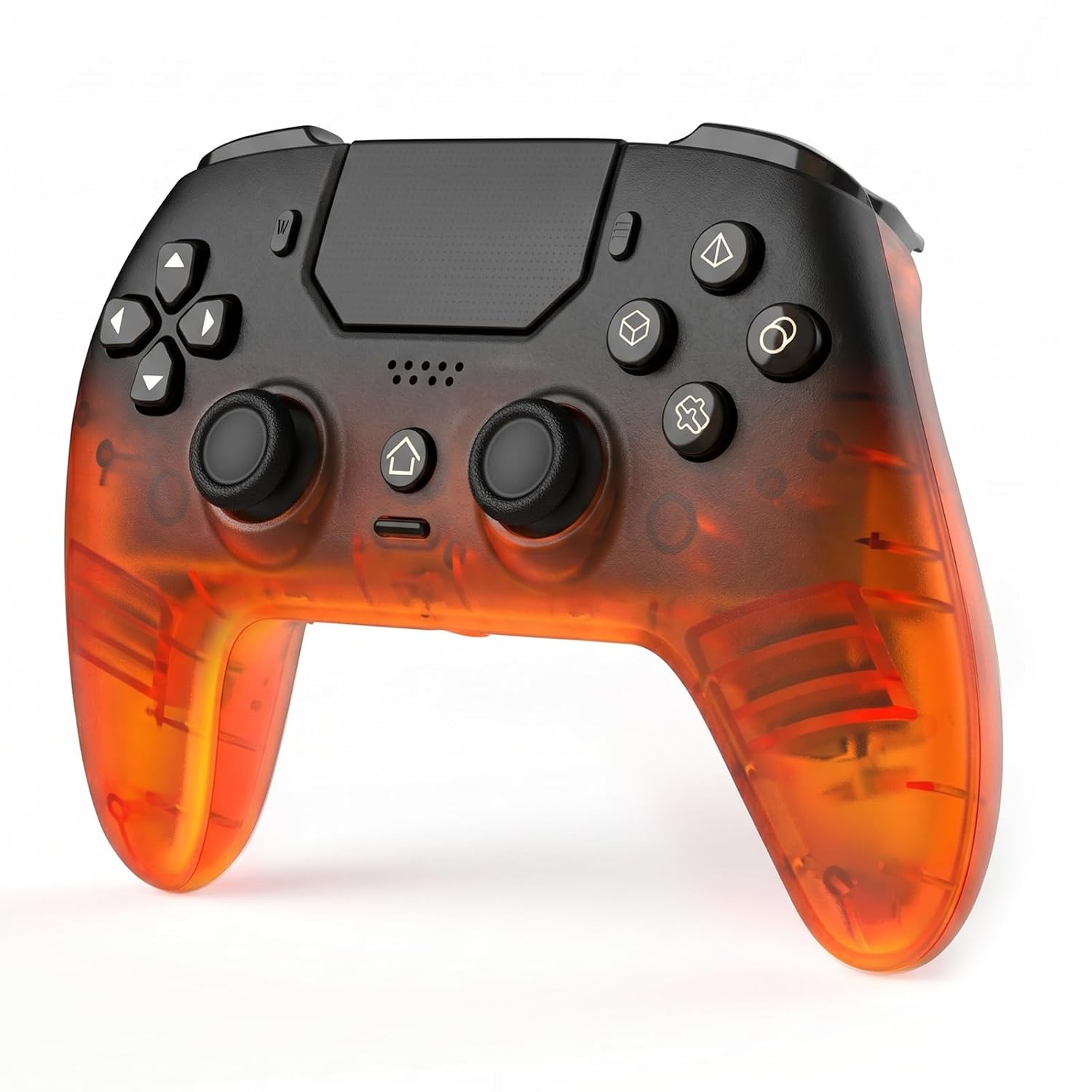 CONTROL INALÁMBRICO LED PARA PS5 BETMI FROSTED NARANJA NEGRO - 1