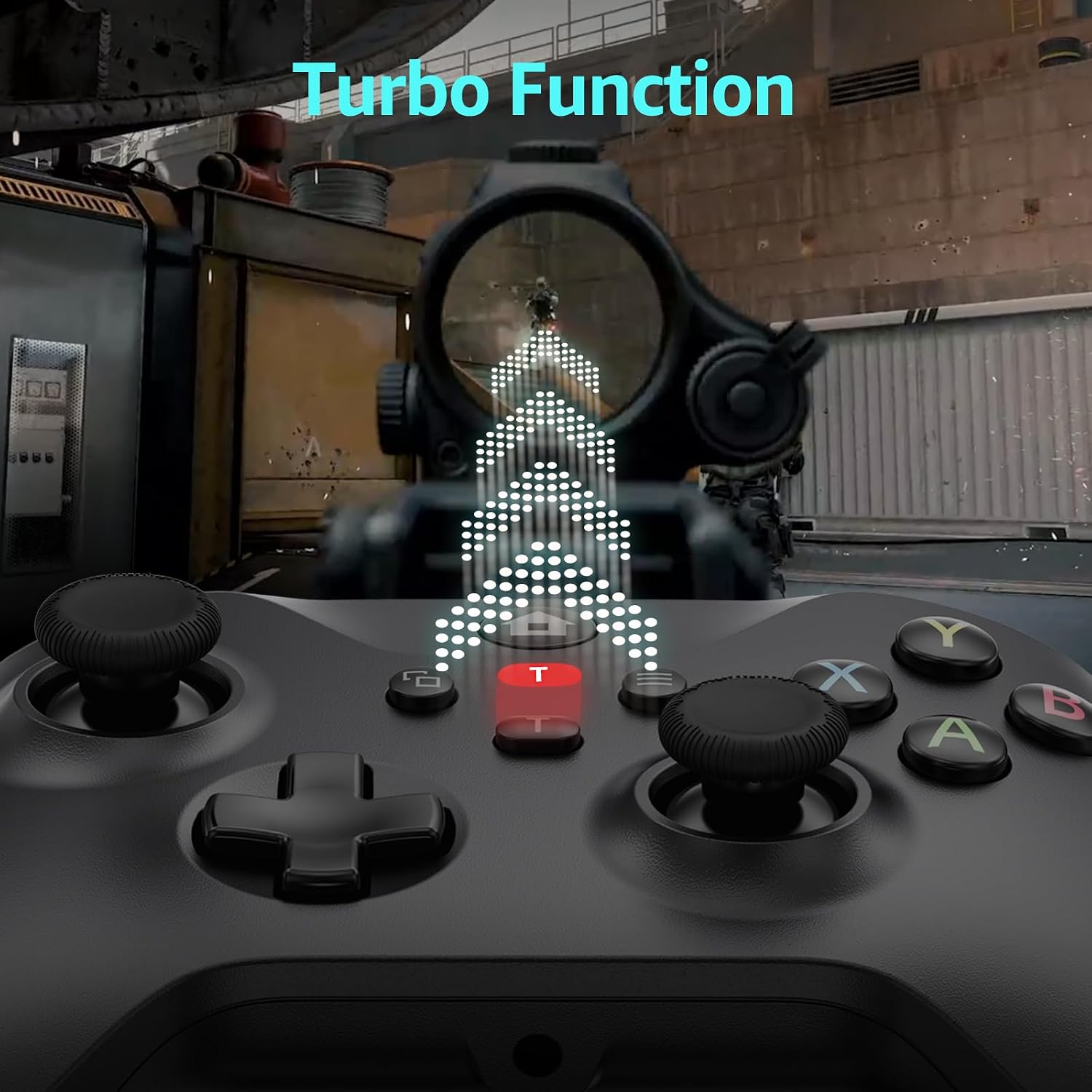 CONTROL CON CABLE KAMYLORUS PARA X-BOX/PC CON TURBO Y DOBLE VIBRACIÓN, NEGRO, CABLE 2.2 M - 2