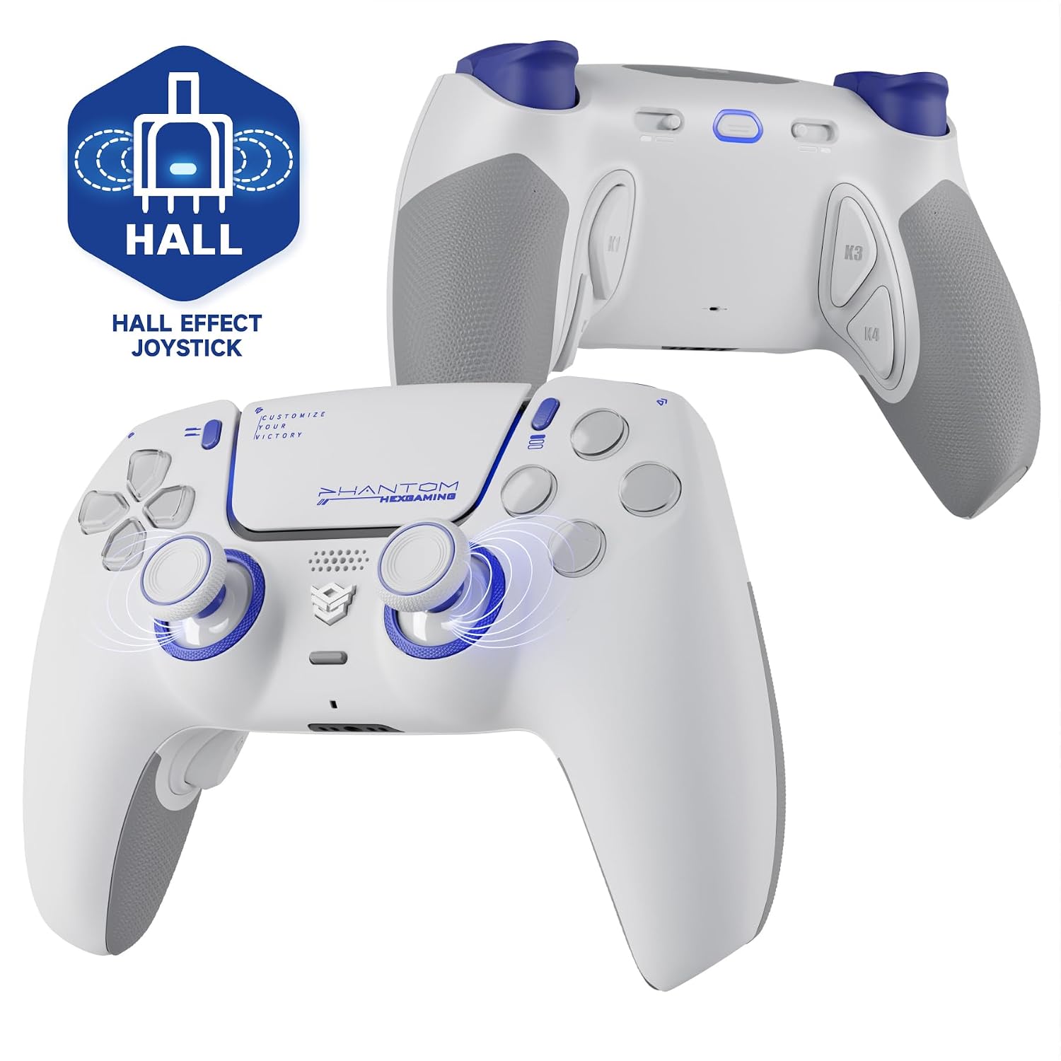CONTROL INALÁMBRICO HEXGAMING PHANTOM PARA PS5 BLANCO VISION - 1