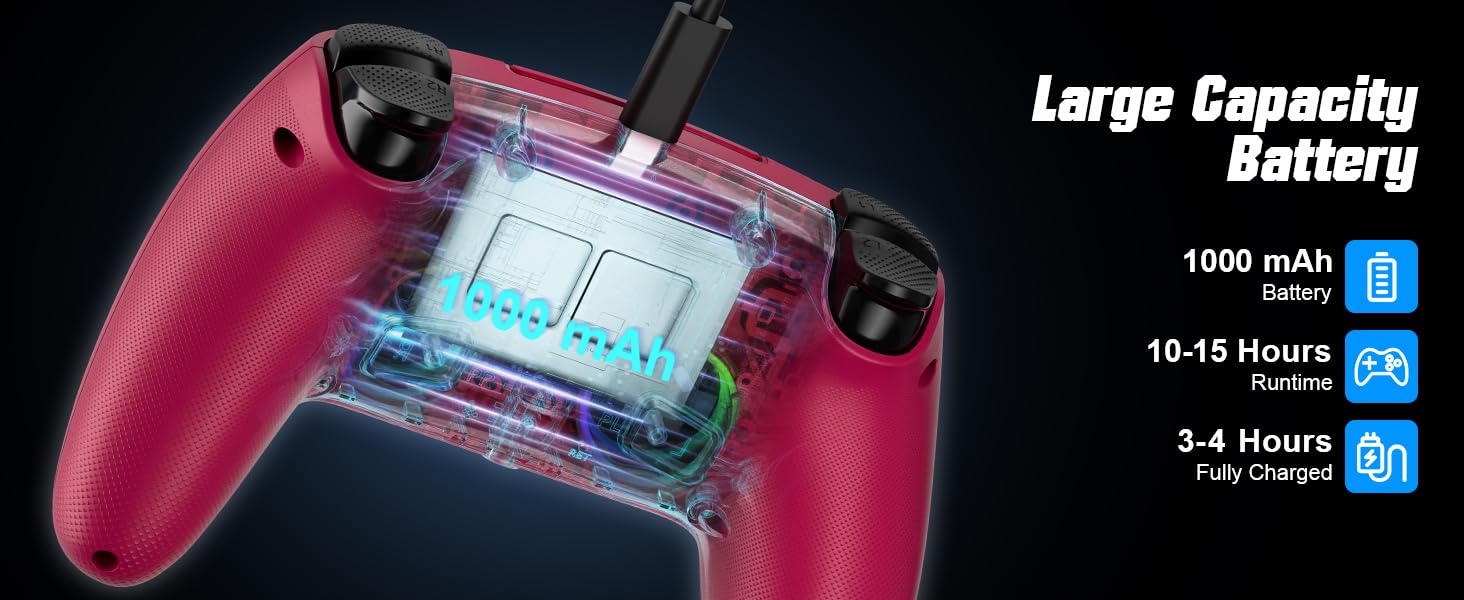 CONTROL INALÁMBRICO LENISUOLE CON TURBO Y BOTONES TRASEROS PARA PS5 Y PC WINDOWS - 3