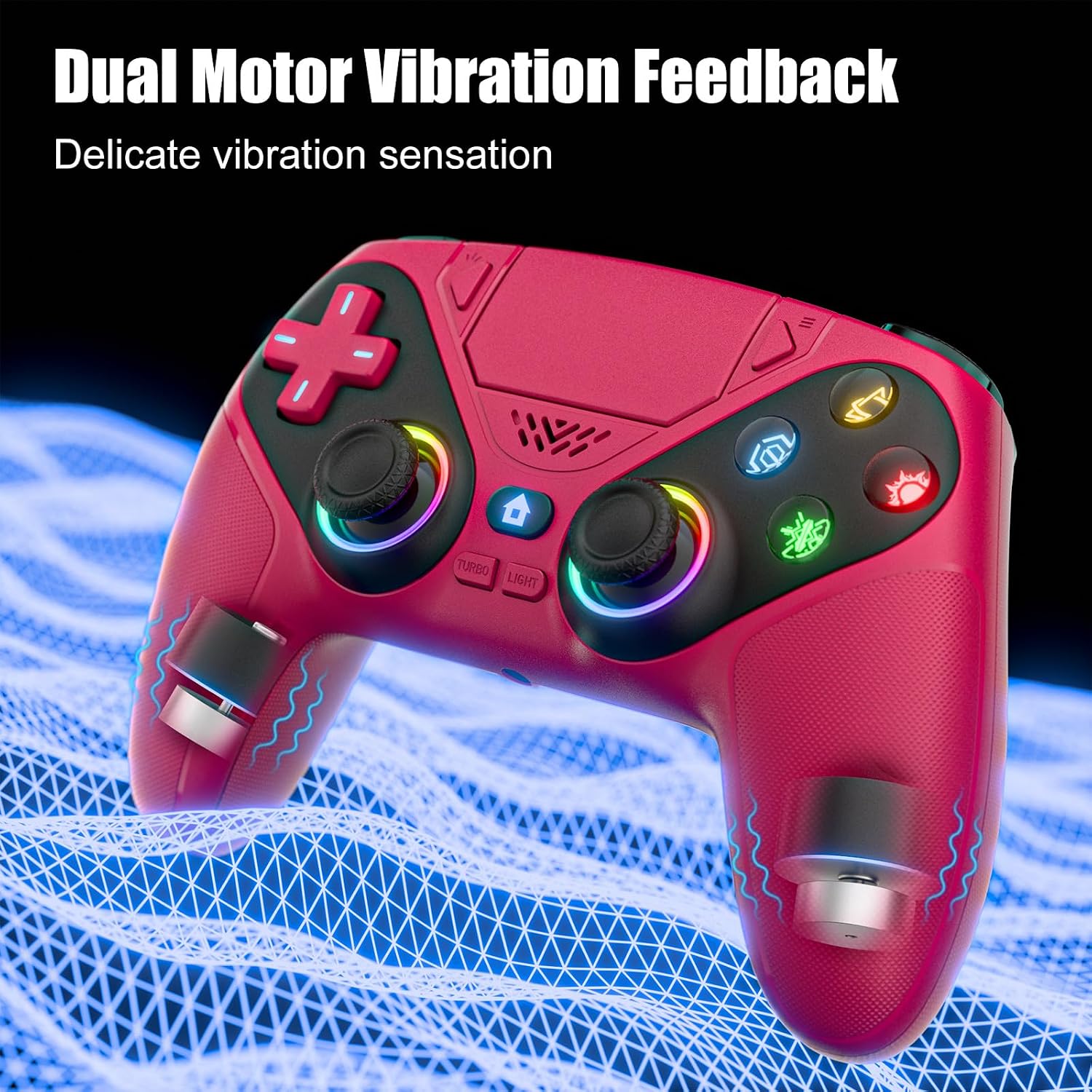 CONTROL INALÁMBRICO LENISUOLE CON TURBO Y BOTONES TRASEROS PARA PS5 Y PC WINDOWS - 4