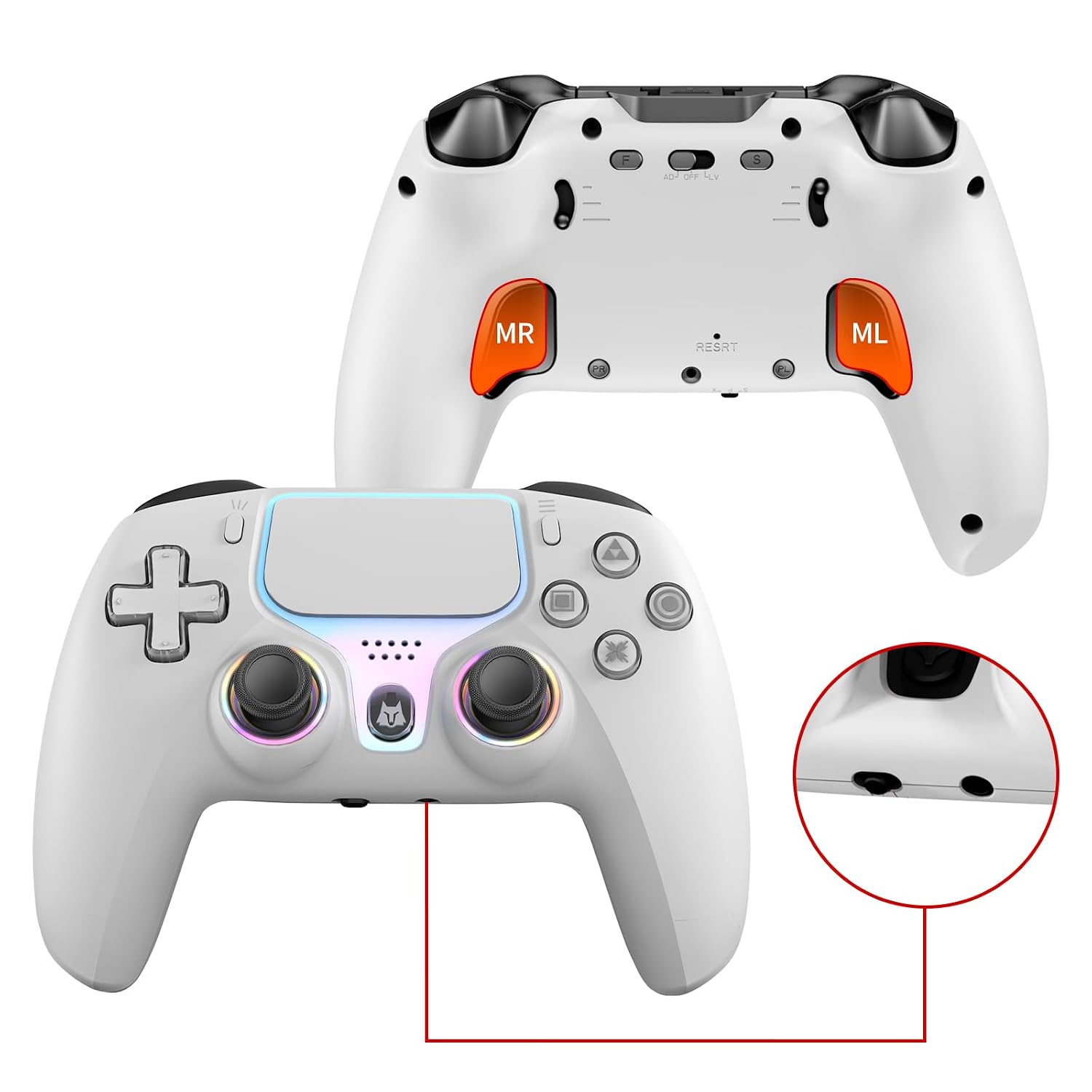 CONTROL INALÁMBRICO PARA PS5 NBCP PRO CON JOYSTICKS HALL EFFECT, PALETAS TRASERAS, MACROS, BLUETOOTH 5.0 Y BATERÍA 1000MAH - 1