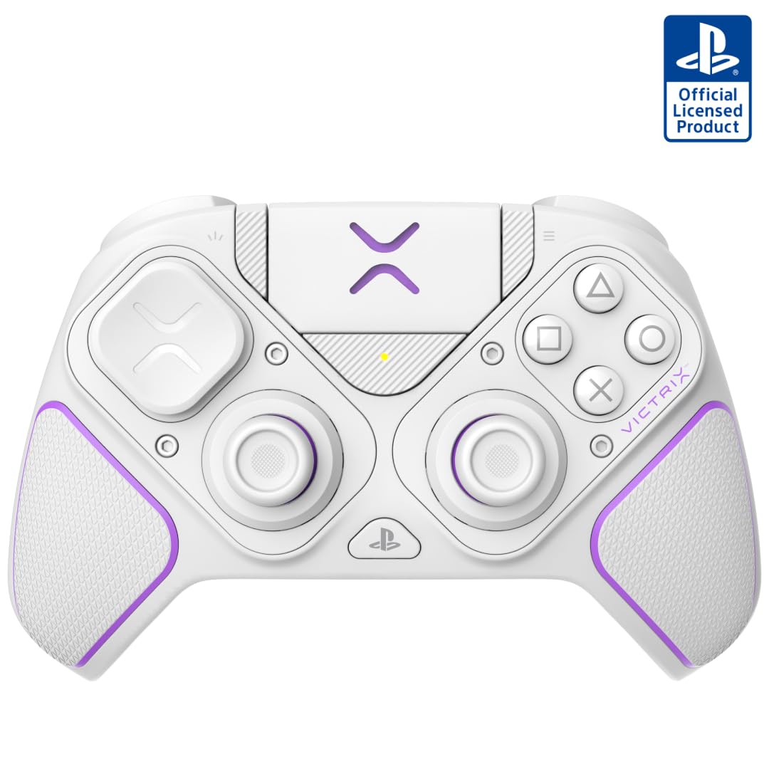 CONTROL INALÁMBRICO PARA GAMING PDP VICTRIX PRO BFG PARA PLAYSTATION 5, PS4 Y PC, MODULAR, BLANCO - 1