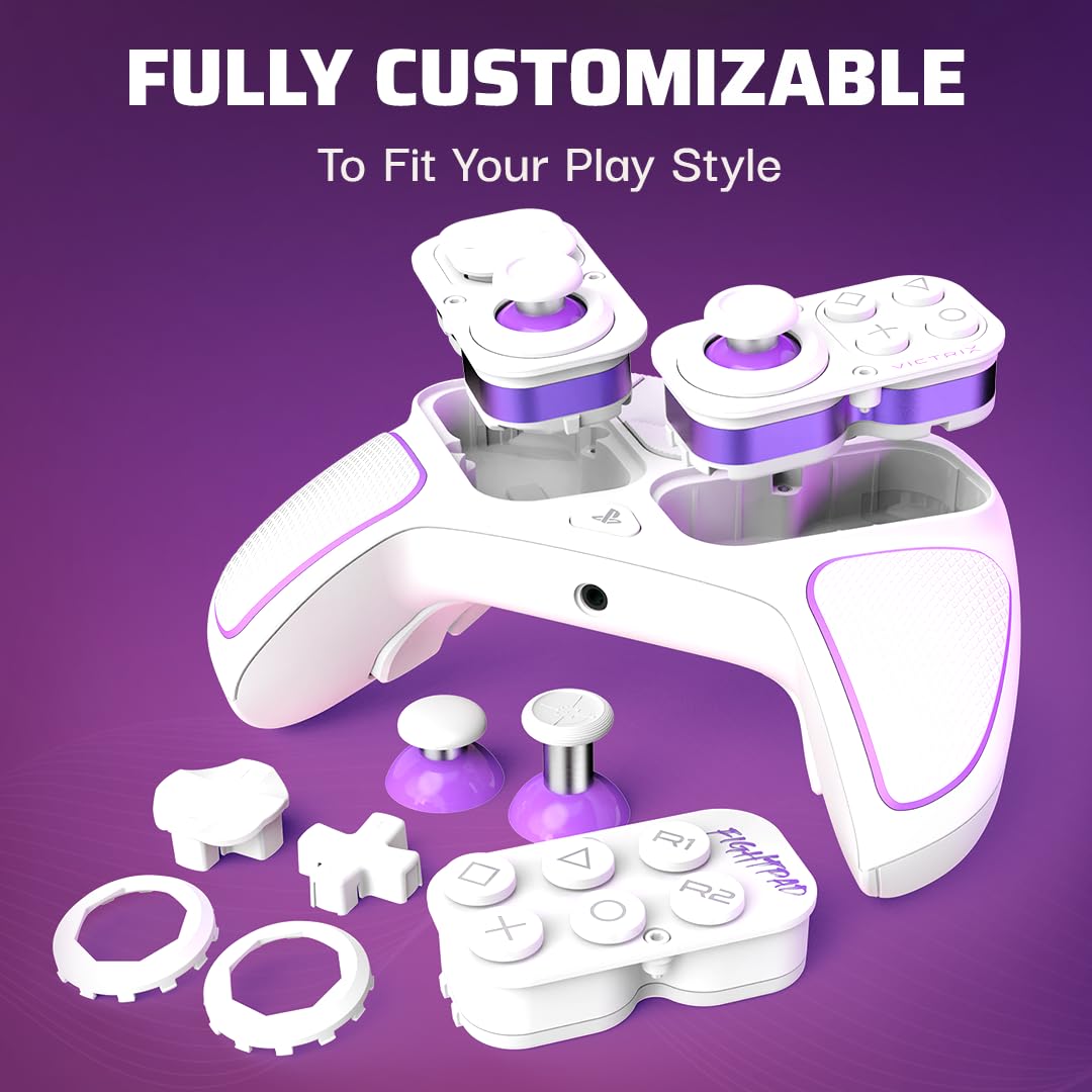 CONTROL INALÁMBRICO PARA GAMING PDP VICTRIX PRO BFG PARA PLAYSTATION 5, PS4 Y PC, MODULAR, BLANCO - 2