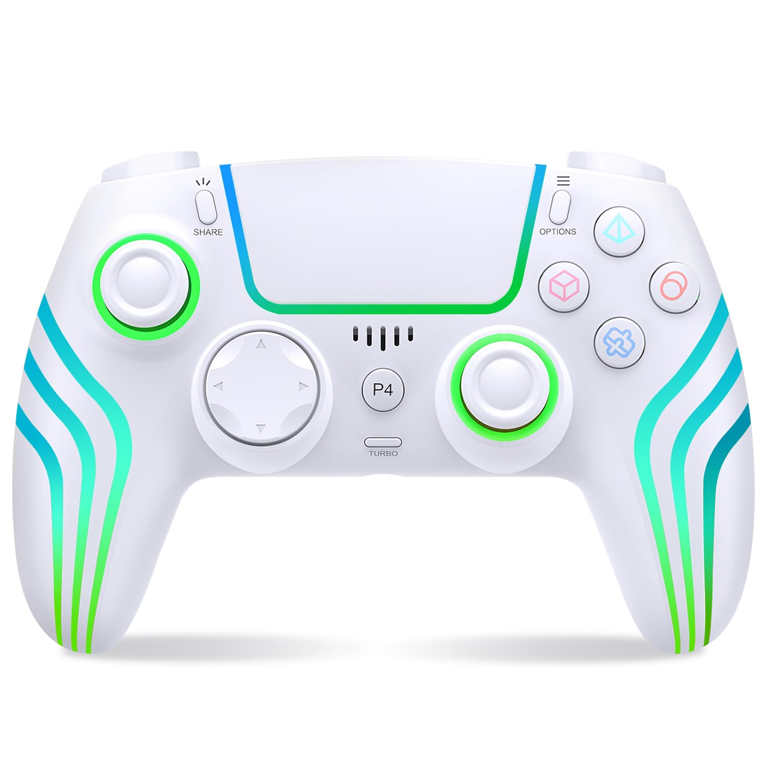 CONTROL INALÁMBRICO PARA PS5 JYELUK CON ILUMINACIÓN RGB, BLANCO - 1