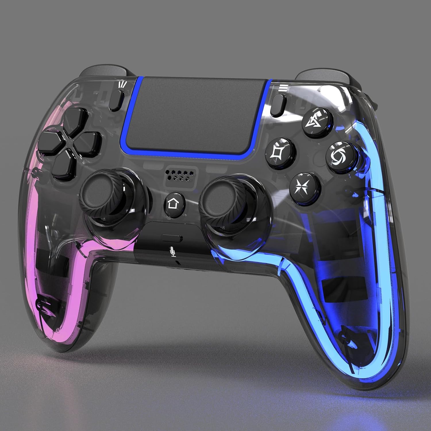 CONTROL INALÁMBRICO BETMI PARA PS5 PRO/SLIM/MAC/PC TRANSPARENTE NEGRO - 1