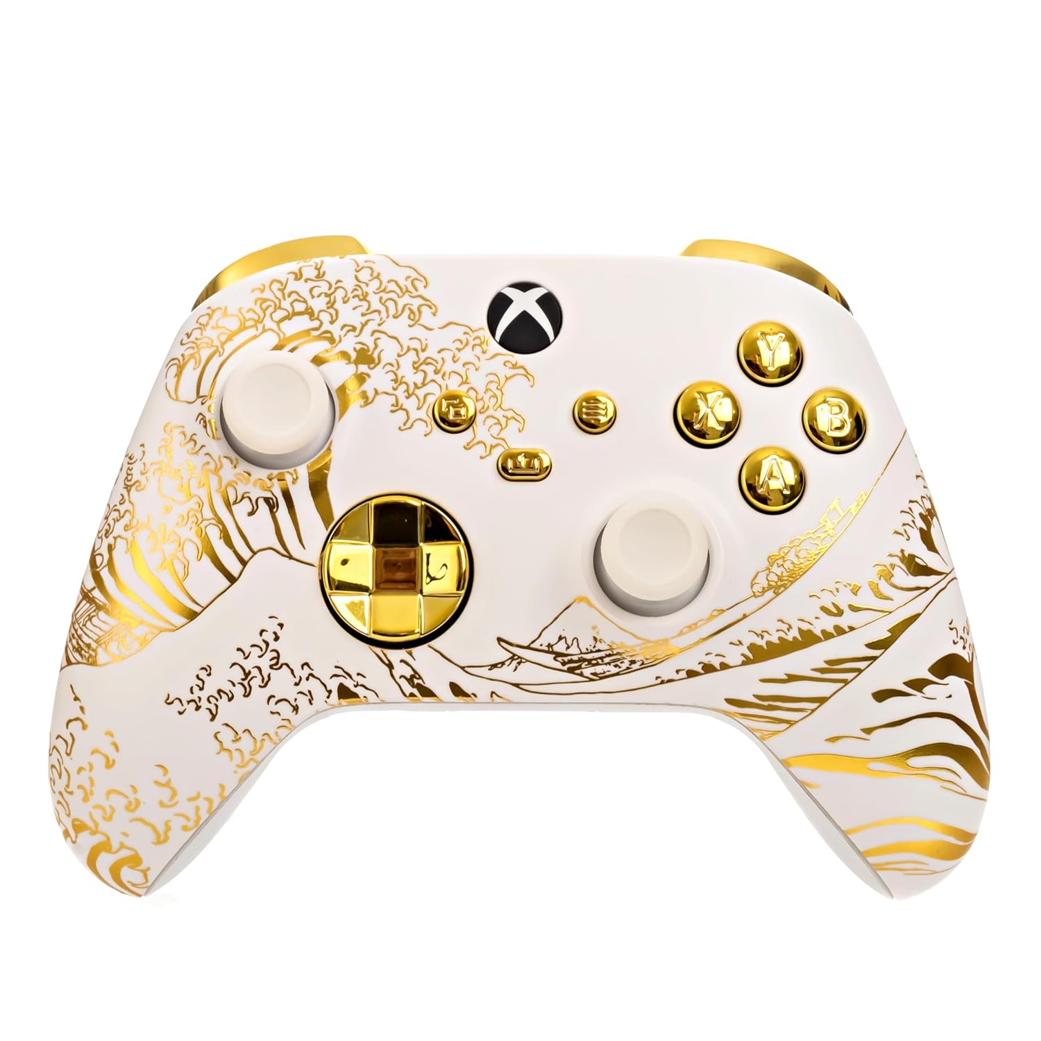 MANDO INALÁMBRICO PERSONALIZADO CRAZY CONTROLLERZ CUSTOMZ SERIES PARA XBOX ONE SERIES X S PC DISEÑO GOLD CRUSH - 1