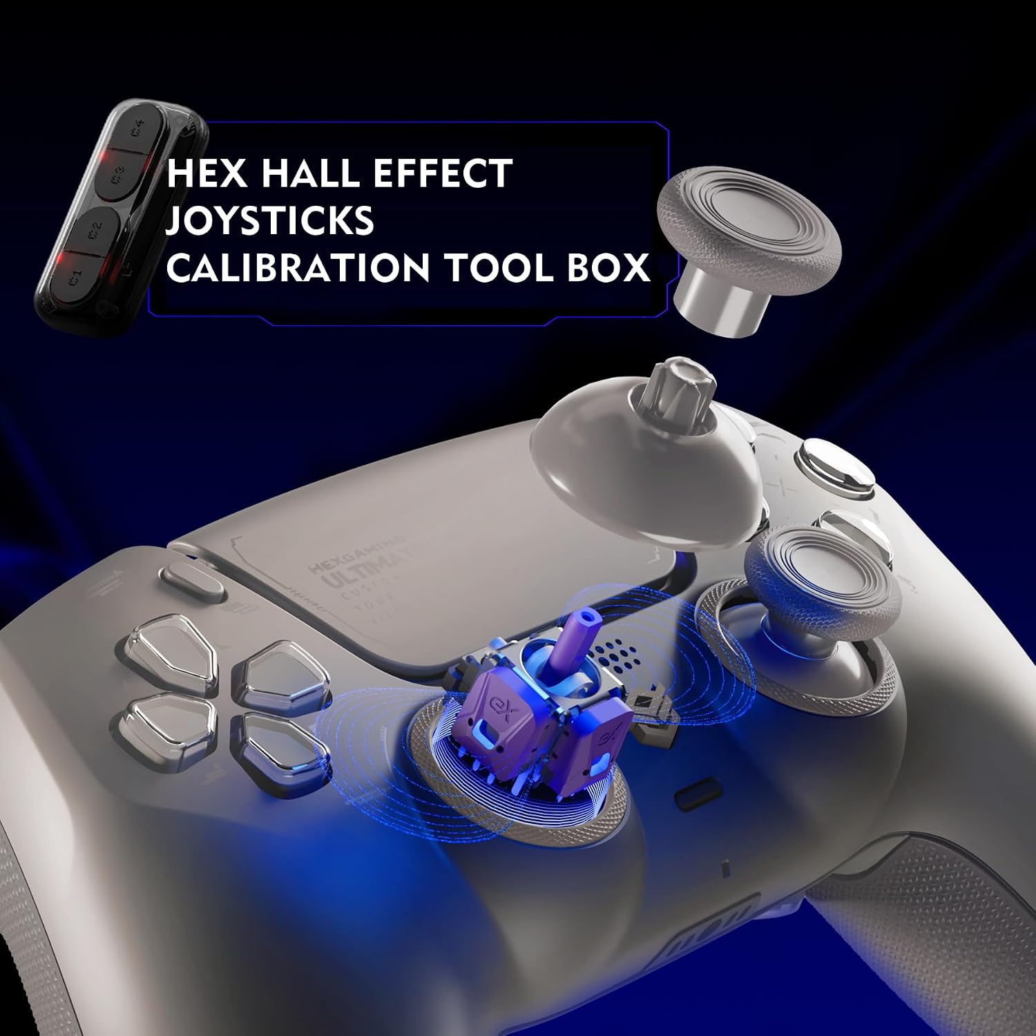 CONTROL PARA PS5 HEXGAMING ULTIMATE PRO QUANTUM GRAY - 4