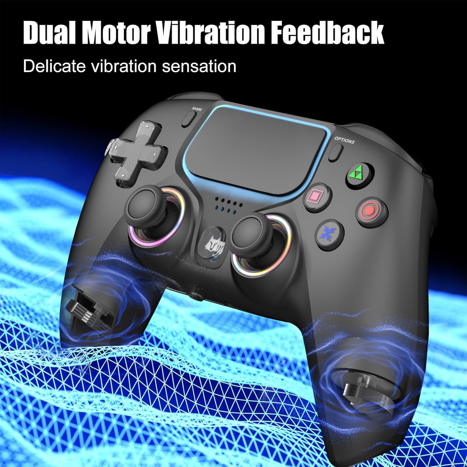 CONTROL INALÁMBRICO PARA PS5 NBCP CON VIBRACIÓN DUAL Y FUNCIÓN MACRO/TURBO - 4