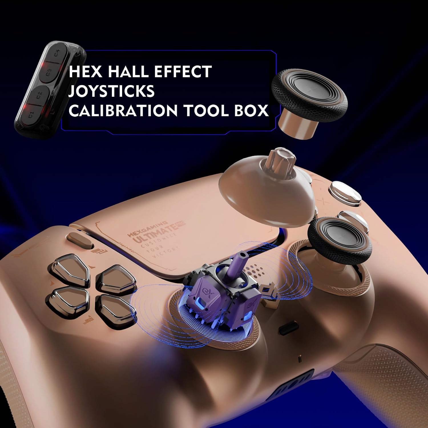 CONTROL PARA PS5 HEXGAMING ULTIMATE PRO MOCHA - 4