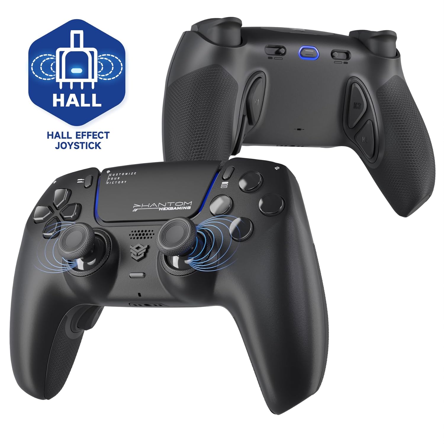 CONTROL INALÁMBRICO HEXGAMING PHANTOM PARA PS5 NEGRO CAOS - 1