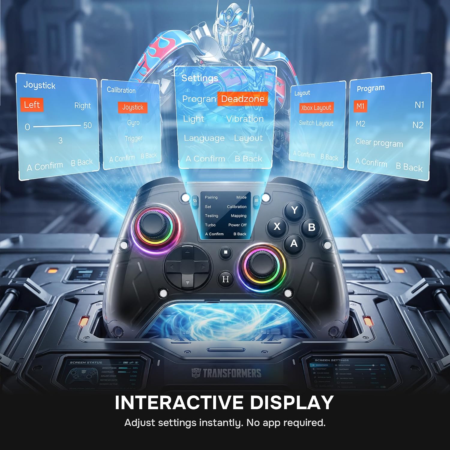 CONTROL INALÁMBRICO PARA PC TRANSFORMERS CON PANTALLA INTERACTIVA, NEGRO - 3