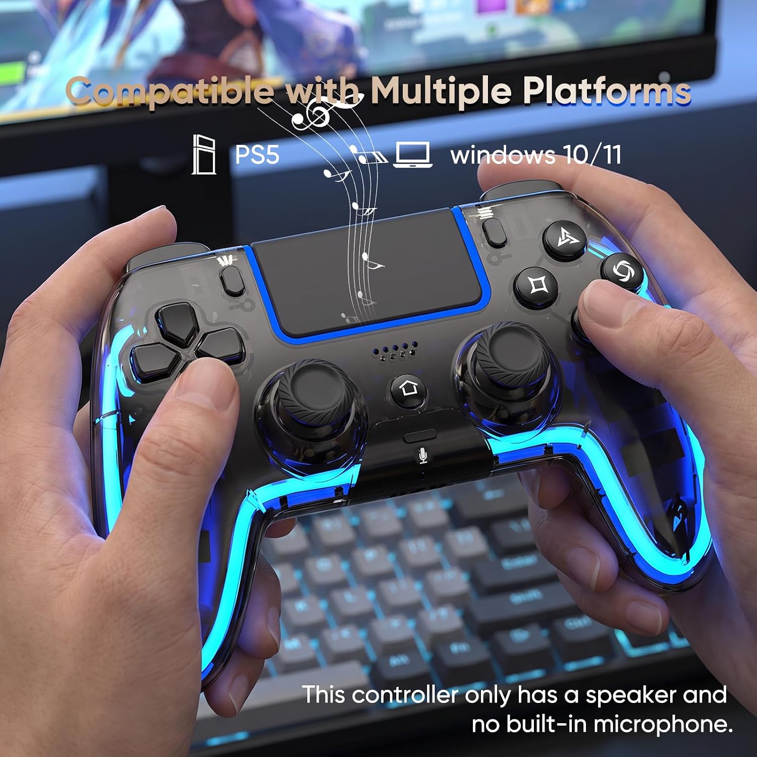CONTROL INALÁMBRICO BETMI PARA PS5 PRO/SLIM/MAC/STEAM DECK/PC CON JOYSTICK HALL EFFECT Y VIBRACIÓN DUAL - 4