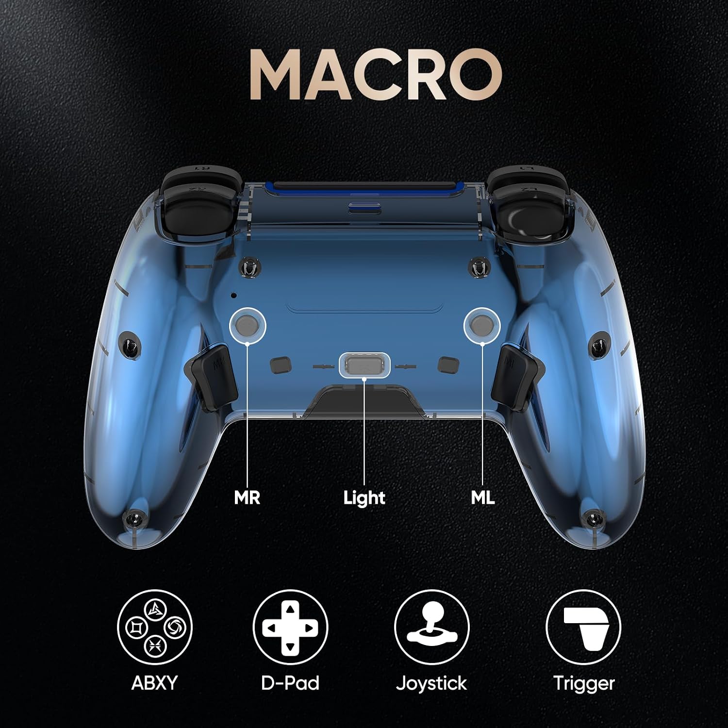 CONTROL INALÁMBRICO BETMI PARA PS5 PRO/SLIM/MAC/PC METALLIC BLUE - 4