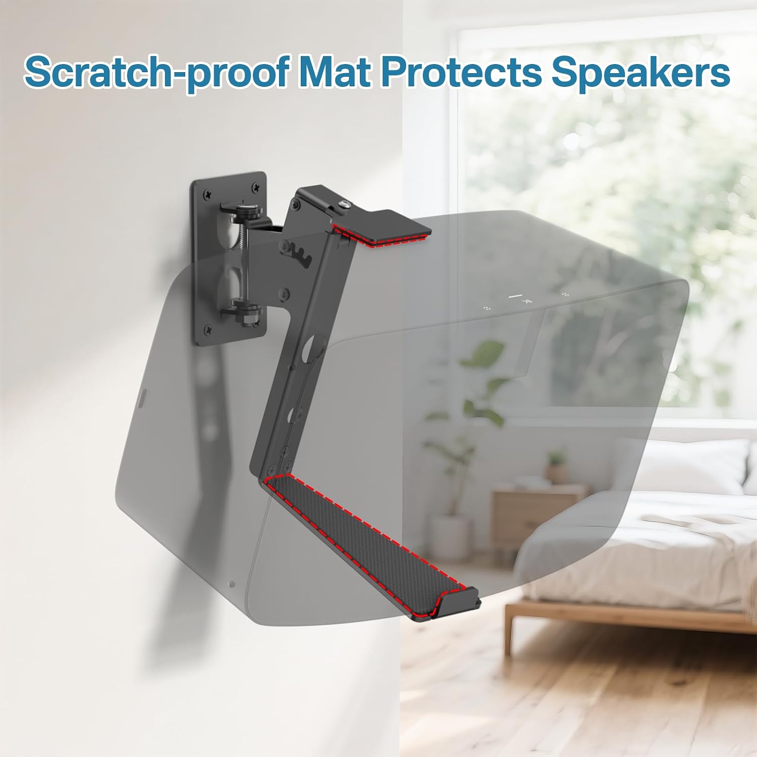 SOPORTE DE PARED PARA PARLANTES YIBRACKI SONOS 5 Y PLAY 5 AJUSTABLE NEGRO - 4