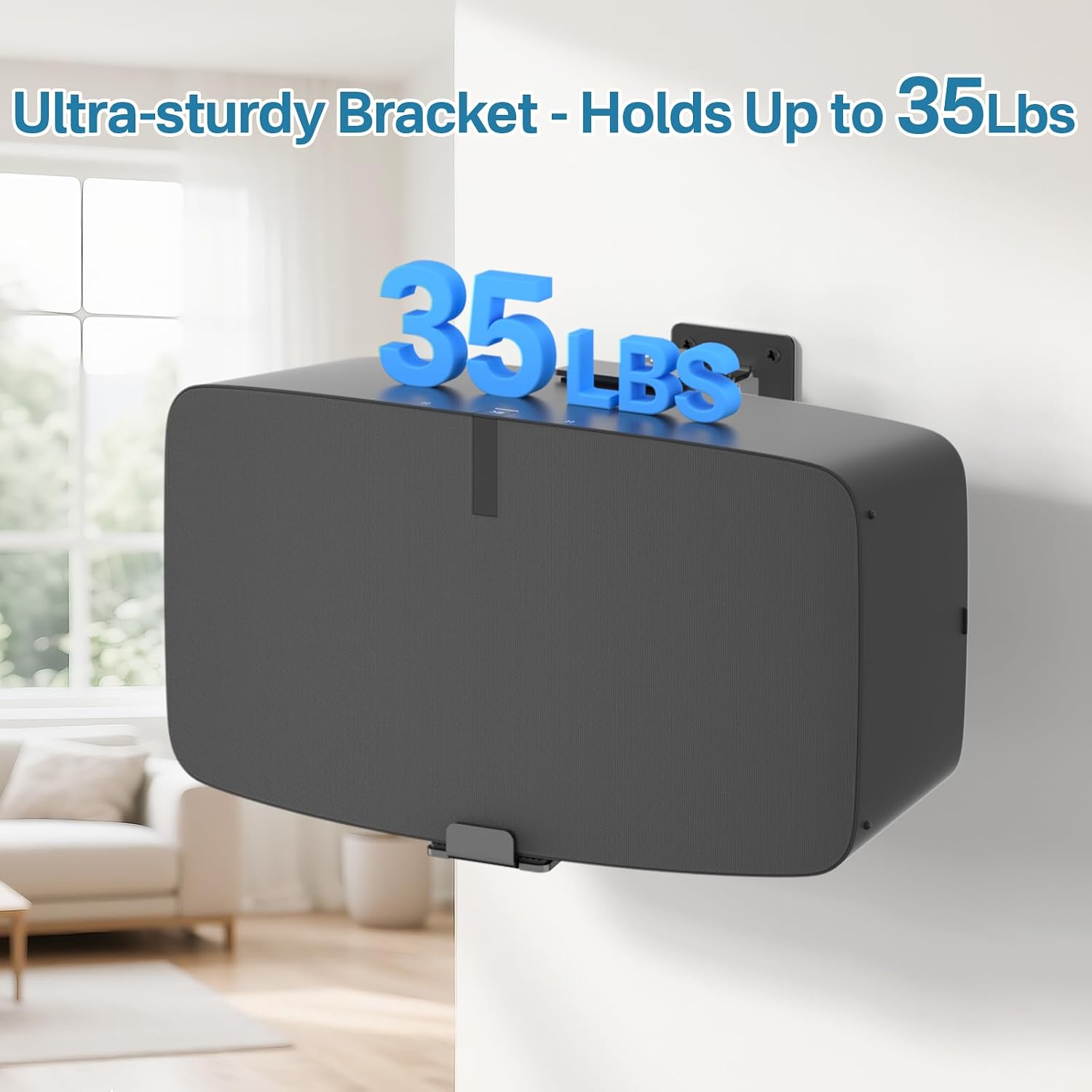 SOPORTE DE PARED PARA PARLANTES YIBRACKI SONOS 5 Y PLAY 5 AJUSTABLE NEGRO - 5