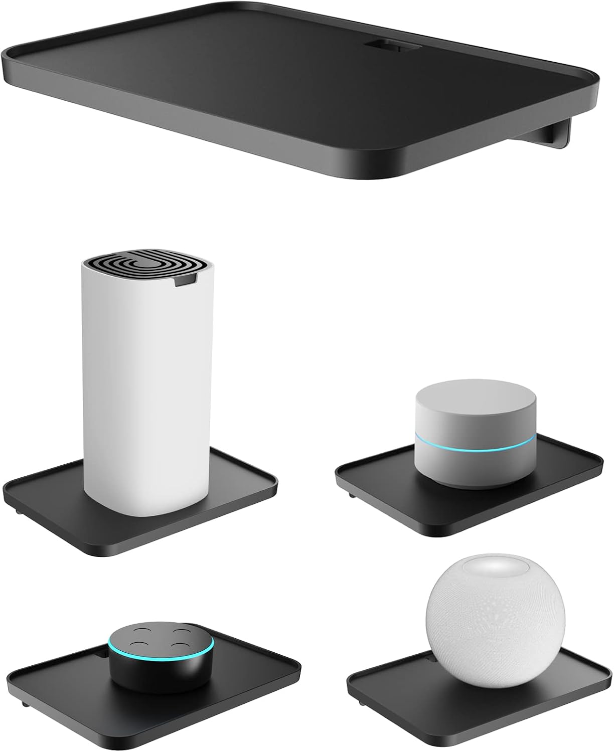 SOPORTE DE PARED UNIVERSAL PARA ROUTER GOOGLE WIFI NEGRO - 1