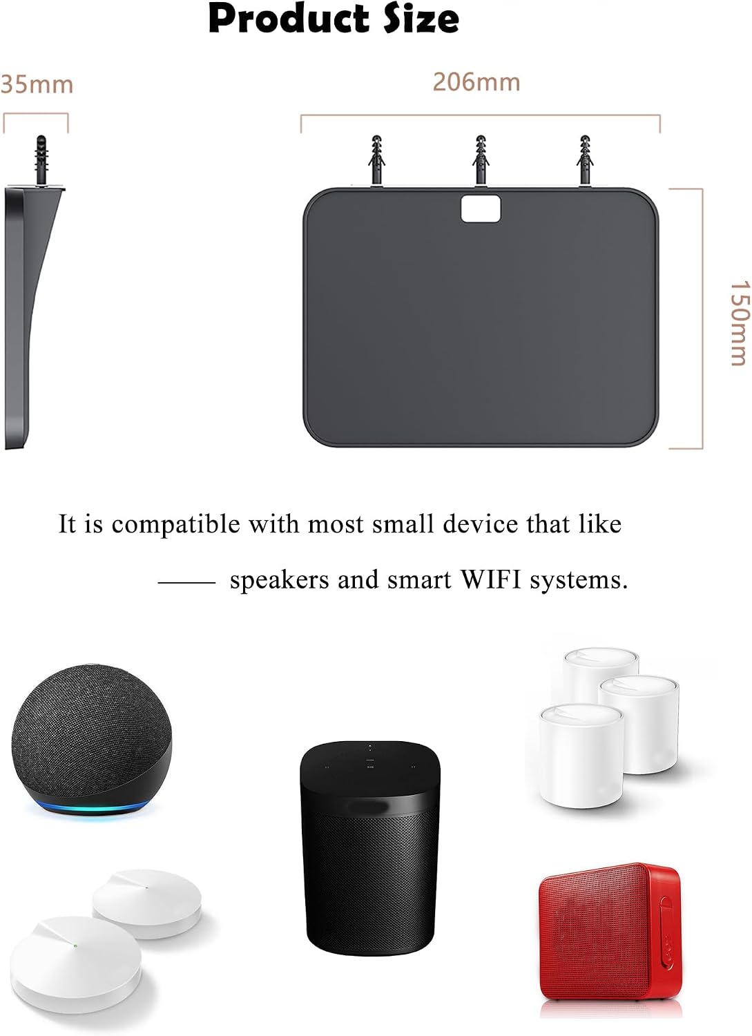 SOPORTE DE PARED UNIVERSAL PARA ROUTER GOOGLE WIFI NEGRO - 2