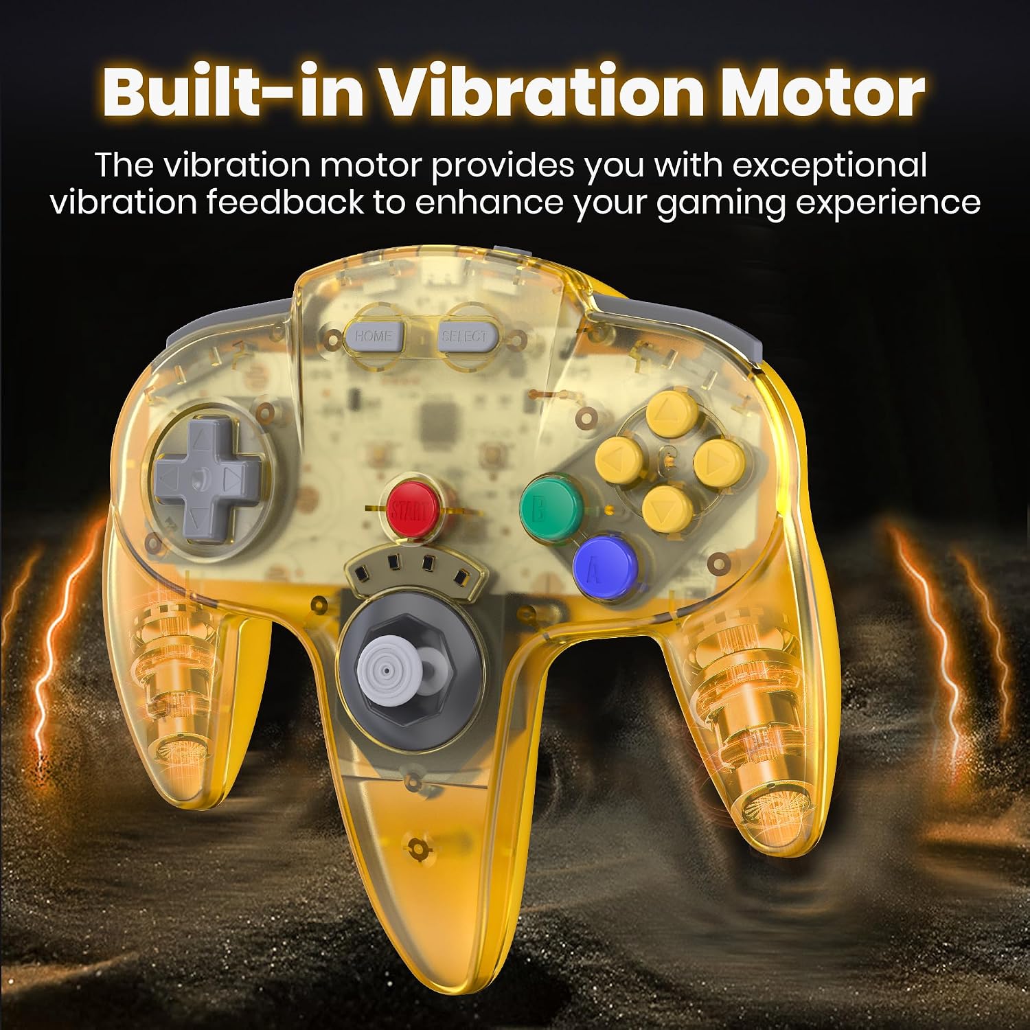 CONTROL INALÁMBRICO 2 PACK PARA SWITCH Y CONSOLA N64 SAFFUN AMARILLO Y NEGRO - 2