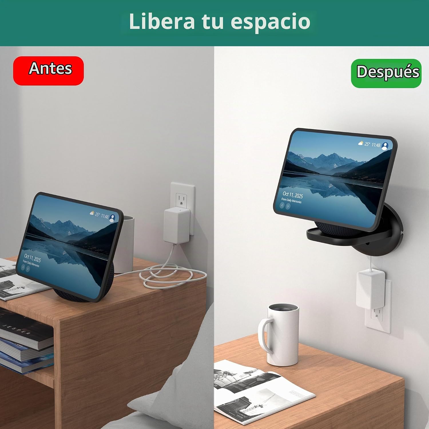 SOPORTE DE PARED PARA PARLANTES HOMEMOUNT ECHO SHOW 11 Y ECHO SPOT NEGRO - 3