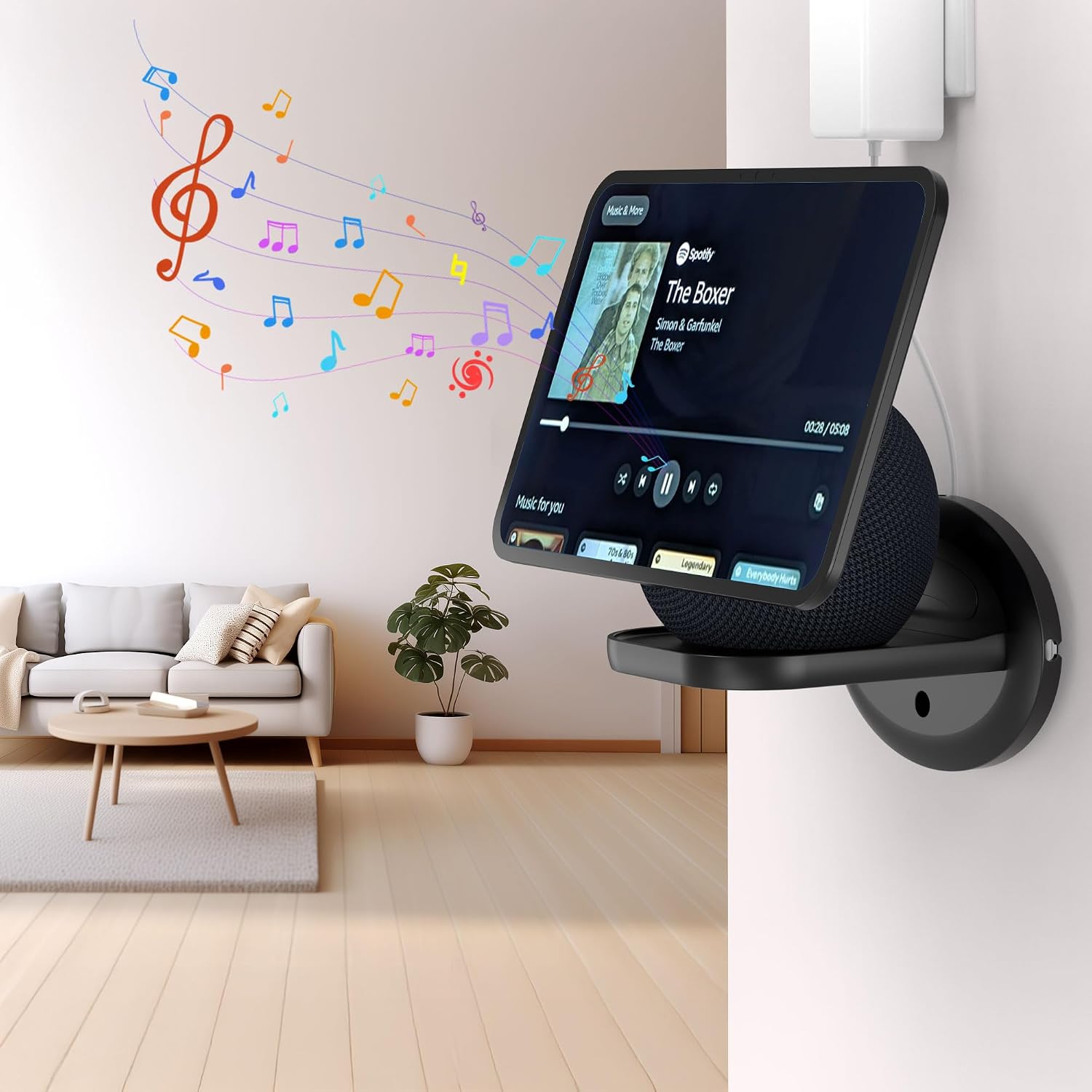 SOPORTE DE PARED PARA PARLANTES HOMEMOUNT ECHO SHOW 11 Y ECHO SPOT NEGRO - 5