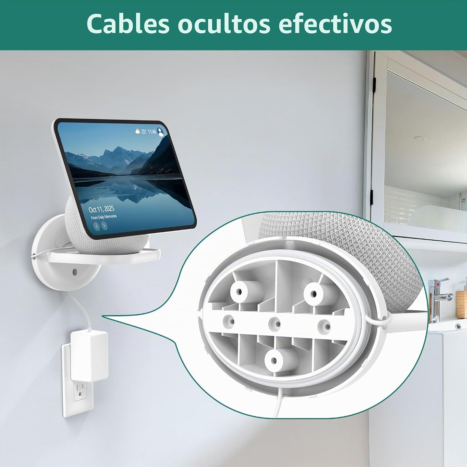 SOPORTE DE PARED PARA PARLANTES HOMEMOUNT PARA SHOW 11/8 Y HOMEPOD MINI BLANCO - 4
