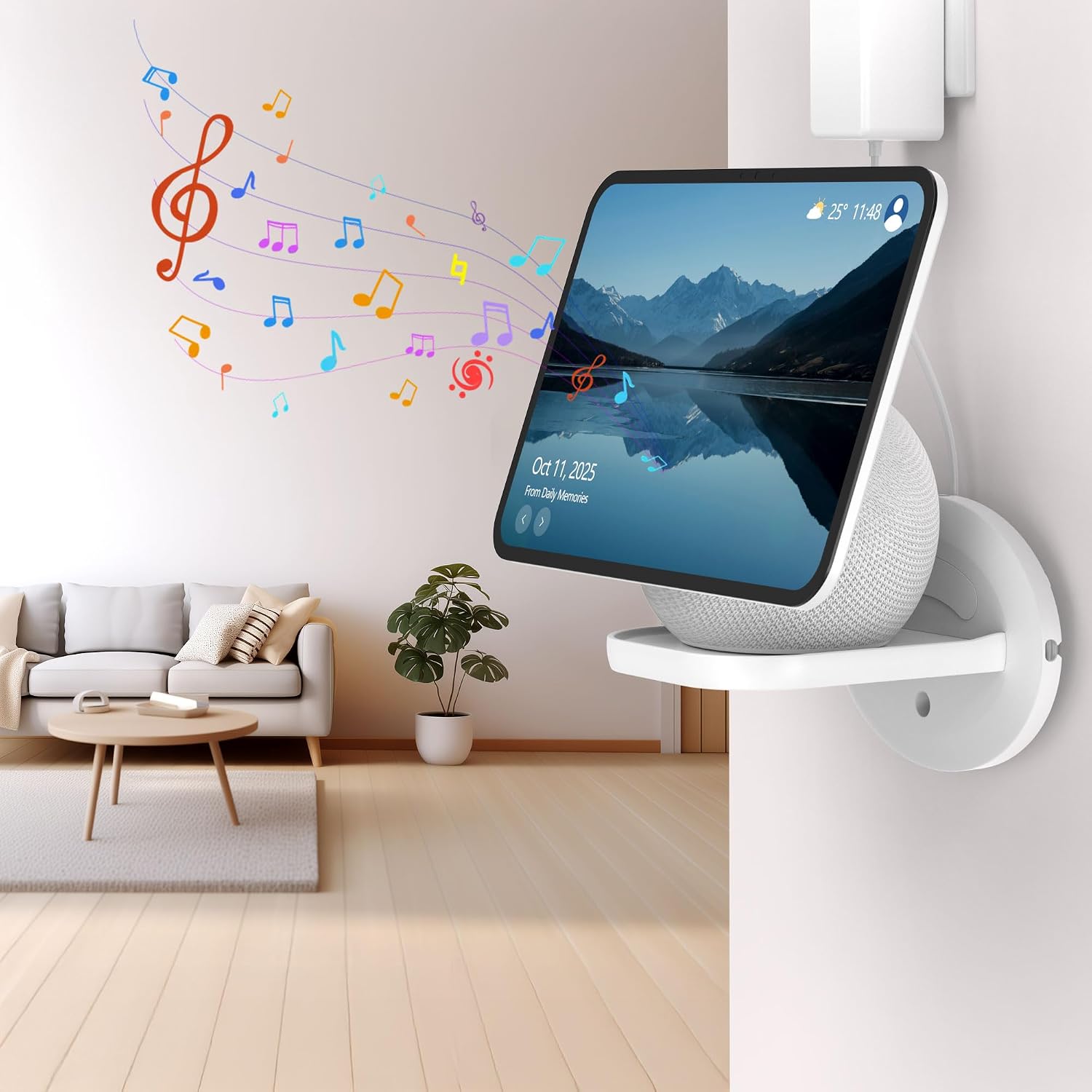 SOPORTE DE PARED PARA PARLANTES HOMEMOUNT PARA SHOW 11/8 Y HOMEPOD MINI BLANCO - 5