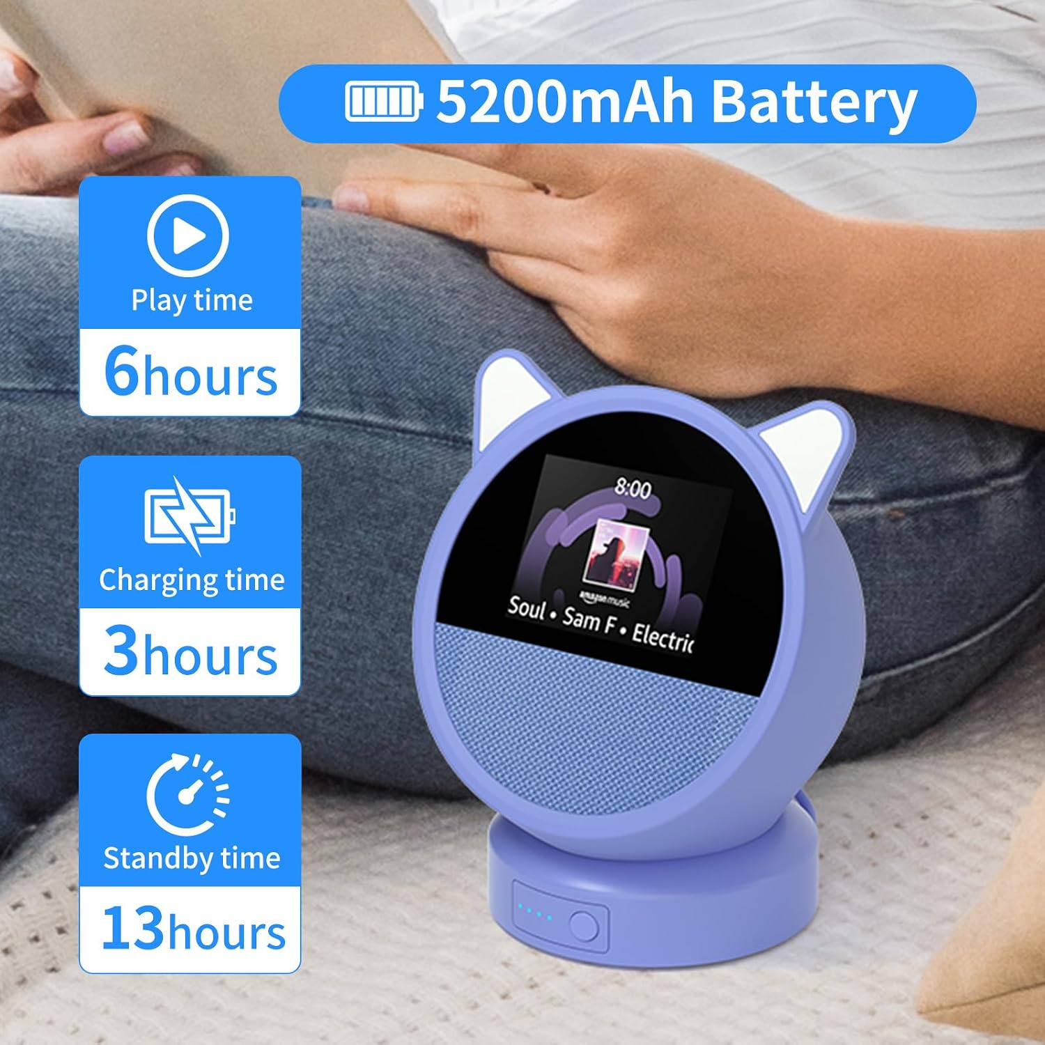 BASE DE BATERÍA PORTÁTIL LIBOER SPOT 5200 MAH AZUL - 4