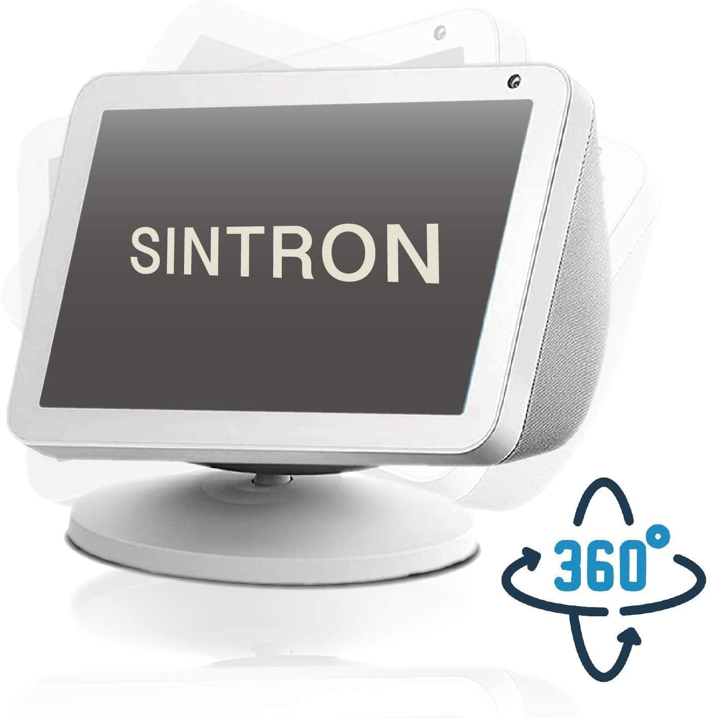 SOPORTE PARA PARLANTES SINTRON SMART DISPLAY STAND PARA SHOW 5 Y 8 AJUSTABLE CON ROTACIÓN 360° Y BASE ANTIDESLIZANTE BLANCO - 2