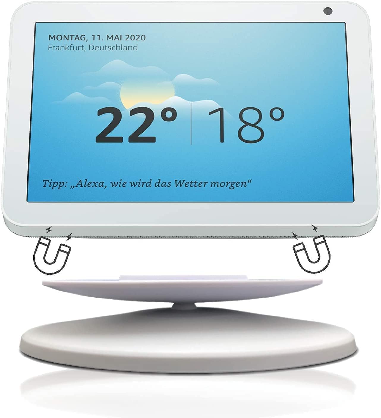 SOPORTE PARA PARLANTES SINTRON SMART DISPLAY STAND PARA SHOW 5 Y 8 AJUSTABLE CON ROTACIÓN 360° Y BASE ANTIDESLIZANTE BLANCO - 4