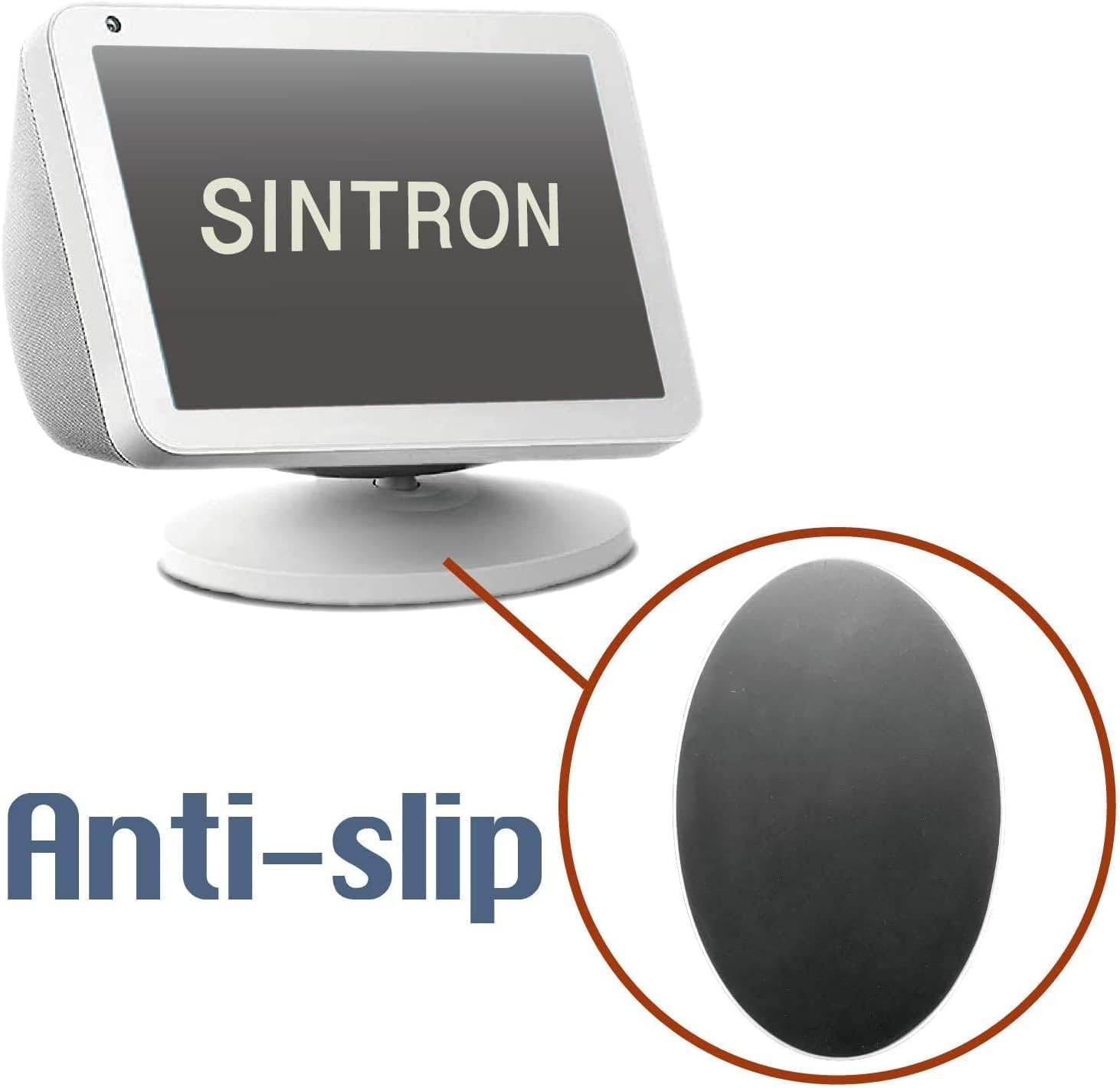 SOPORTE PARA PARLANTES SINTRON SMART DISPLAY STAND PARA SHOW 5 Y 8 AJUSTABLE CON ROTACIÓN 360° Y BASE ANTIDESLIZANTE BLANCO - 5