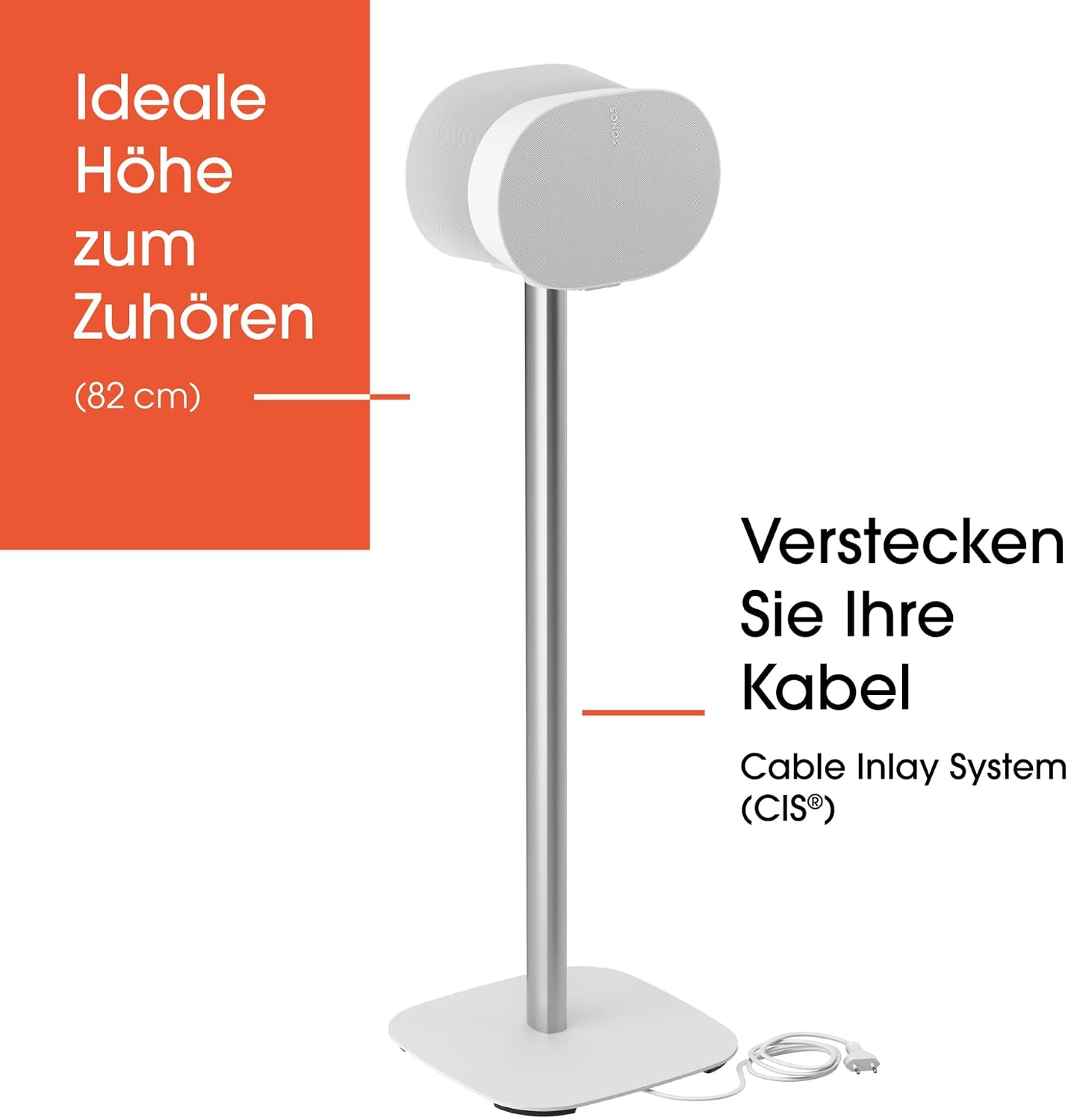 SOPORTE DE PISO PARA PARLANTE VOGEL'S SFS 4133 PARA SONOS ERA 300 BLANCO 82 CM - 2