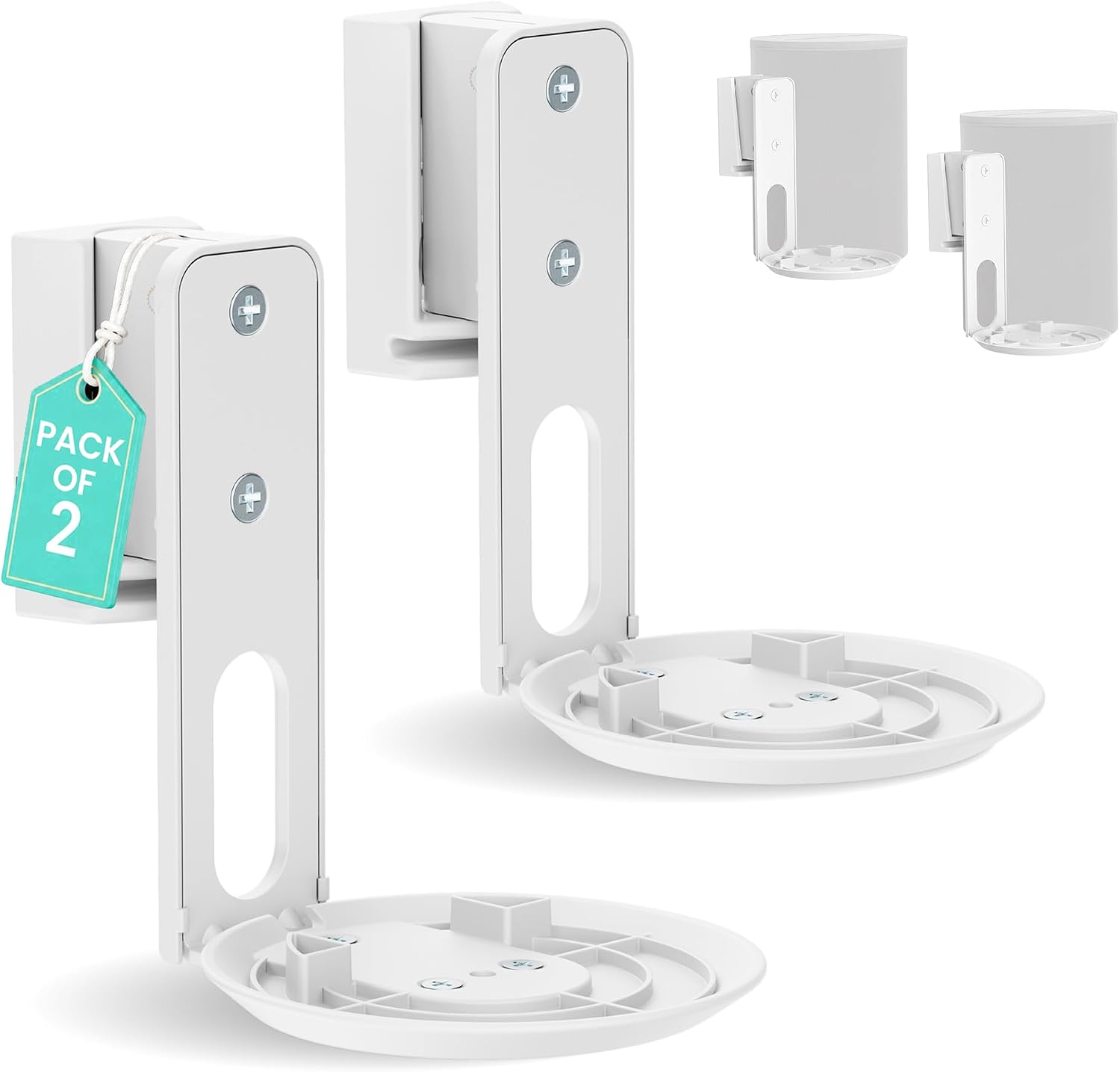 SOPORTE DE PARED PARA PARLANTES YNVISION.DESIGN SONOS ERA 100/100 SL BLANCO 2 UNIDADES - 1