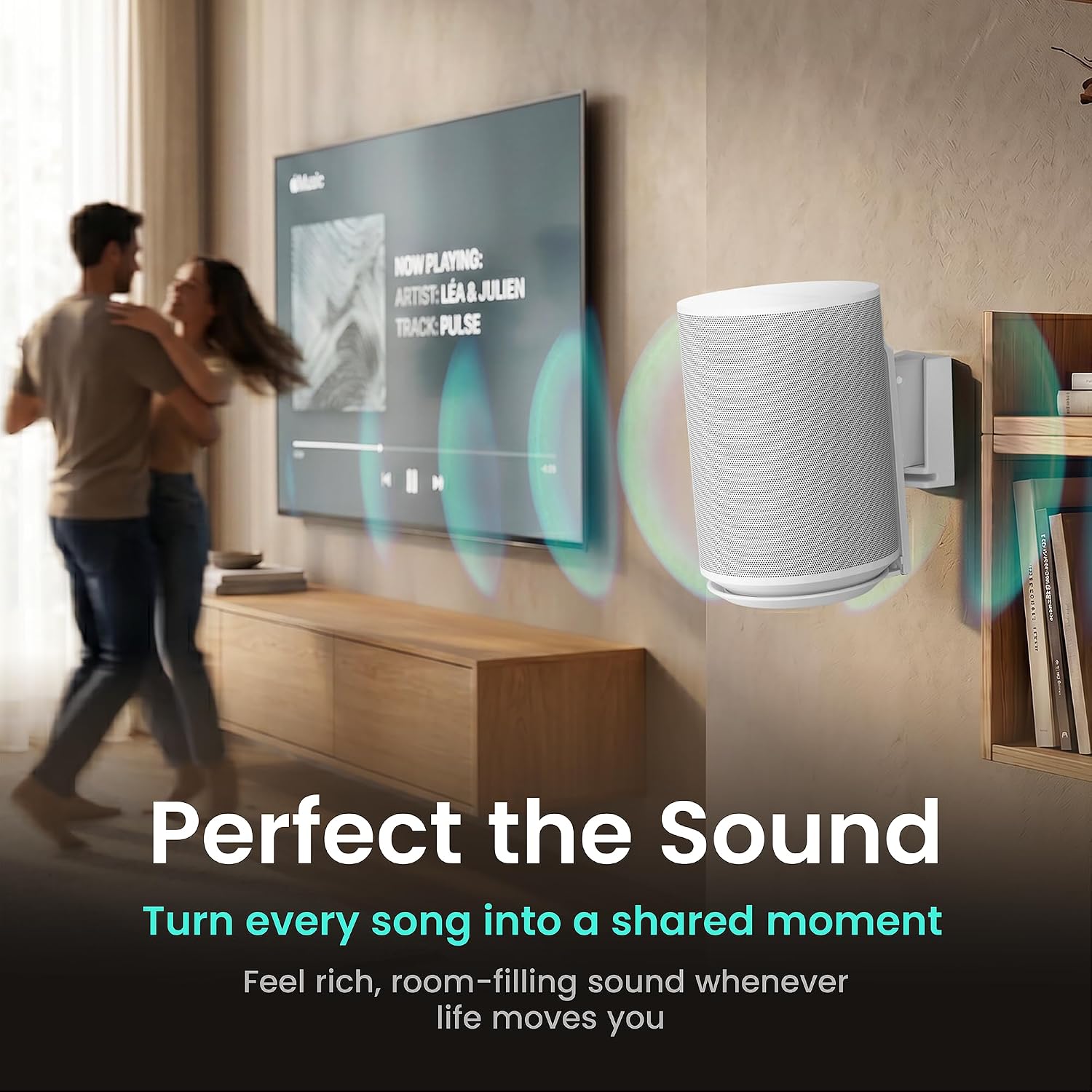 SOPORTE DE PARED PARA PARLANTES YNVISION.DESIGN SONOS ERA 100/100 SL BLANCO 2 UNIDADES - 2