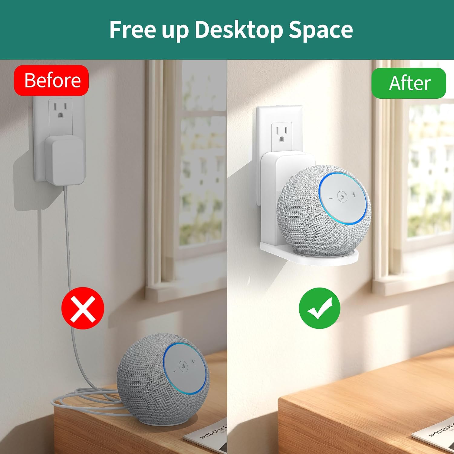 SOPORTE DE PARED PARA PARLANTES HOMEMOUNT DOT MAX Y NEST MINI BLANCO 1 UNIDAD - 2